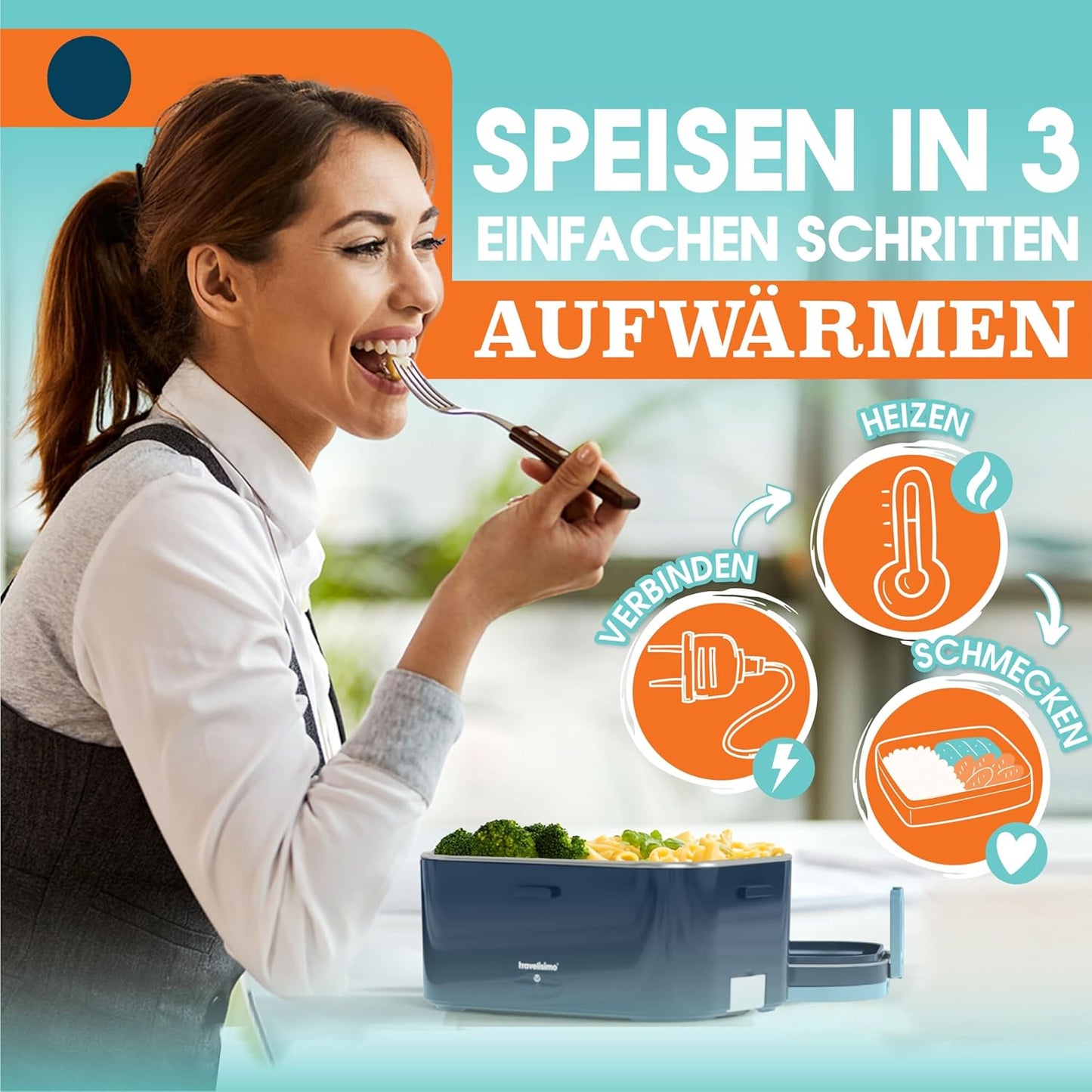 Elektrische Lunchbox XXL, Dunkelblau