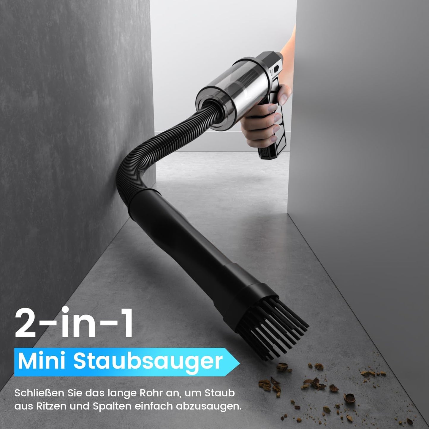 2-in-1 Mini-Staubsauger & Gebläse YG199, Schwarz