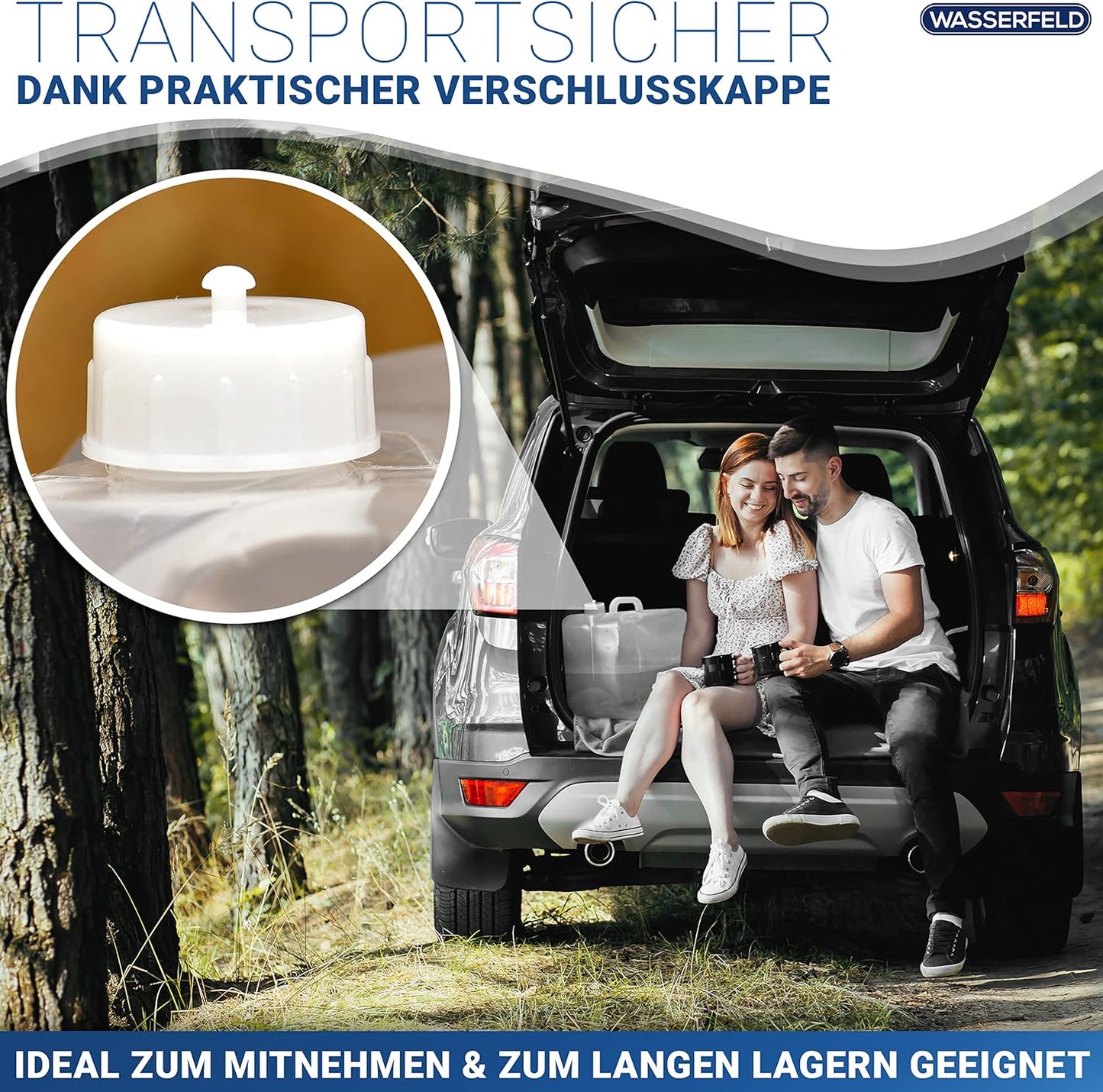 Faltbare Wasserkanister mit Dosierhahn, 2 x 20L