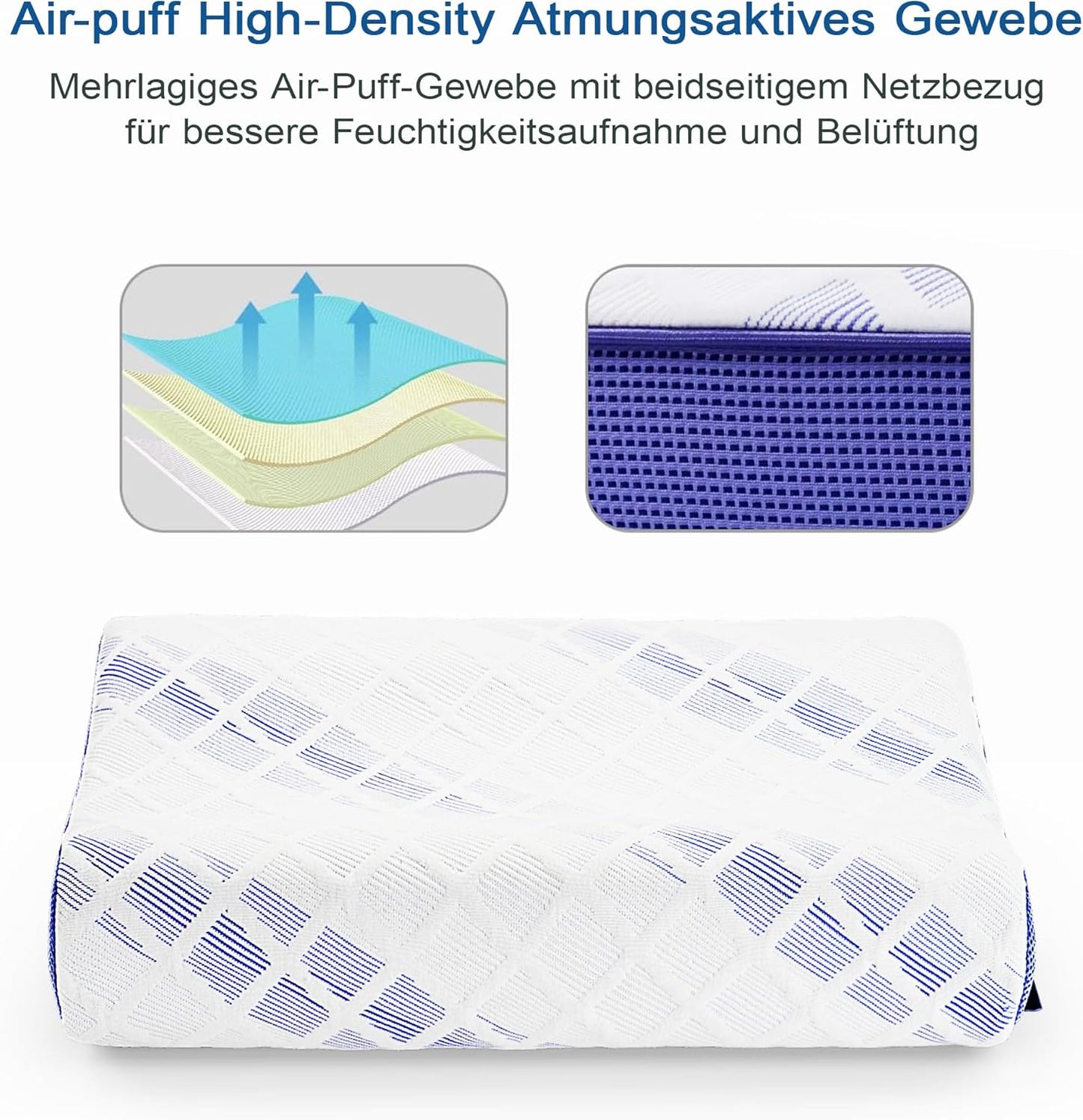 Höheneinstellbares Memory Foam Nackenstützkissen