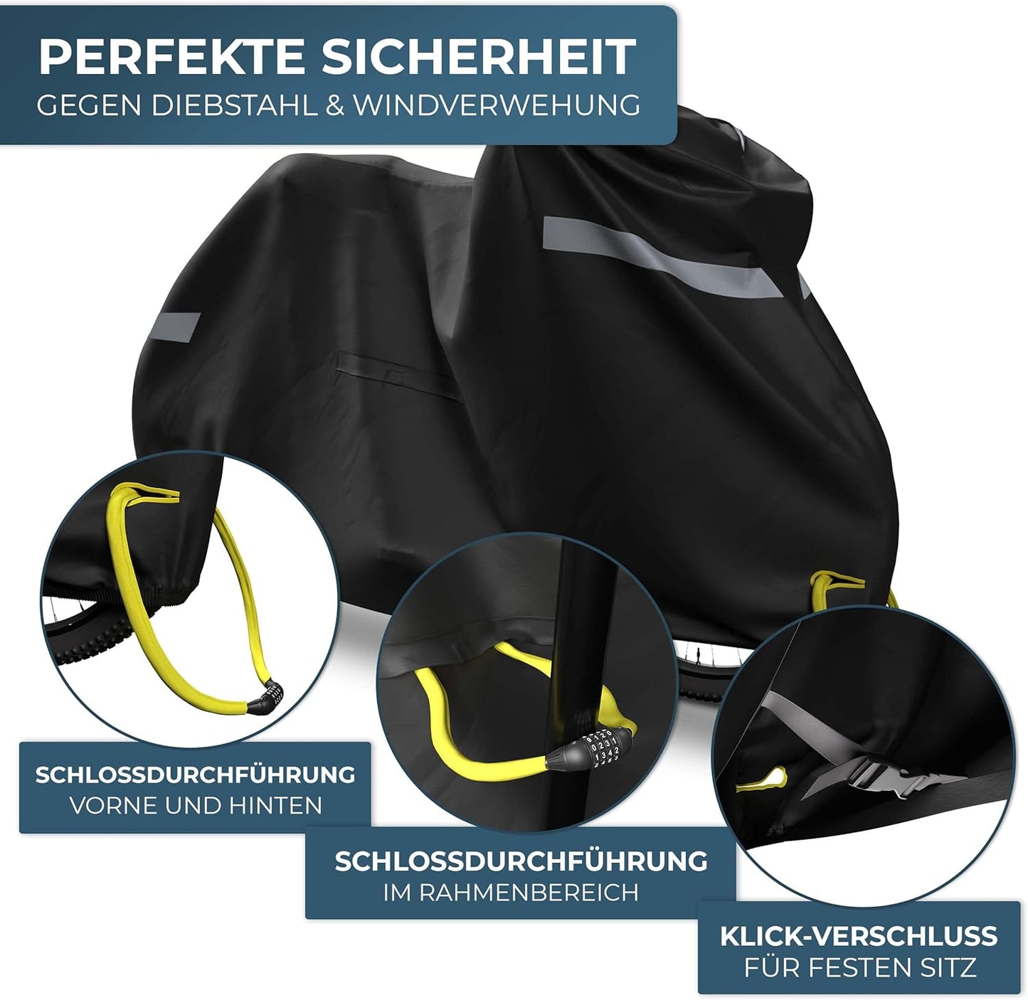 Fahrradabdeckung für Kindervelo wasserdicht mit UV-Schutz, M