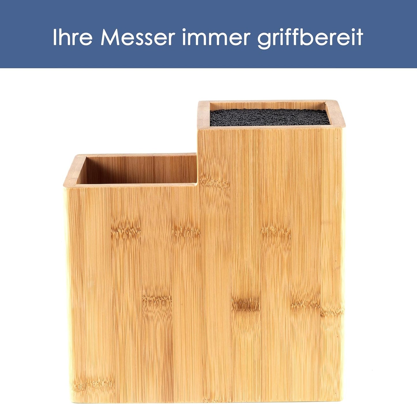 Messerblock mit Borsteneinsatz (ohne Messer), Quadratisch Gerade