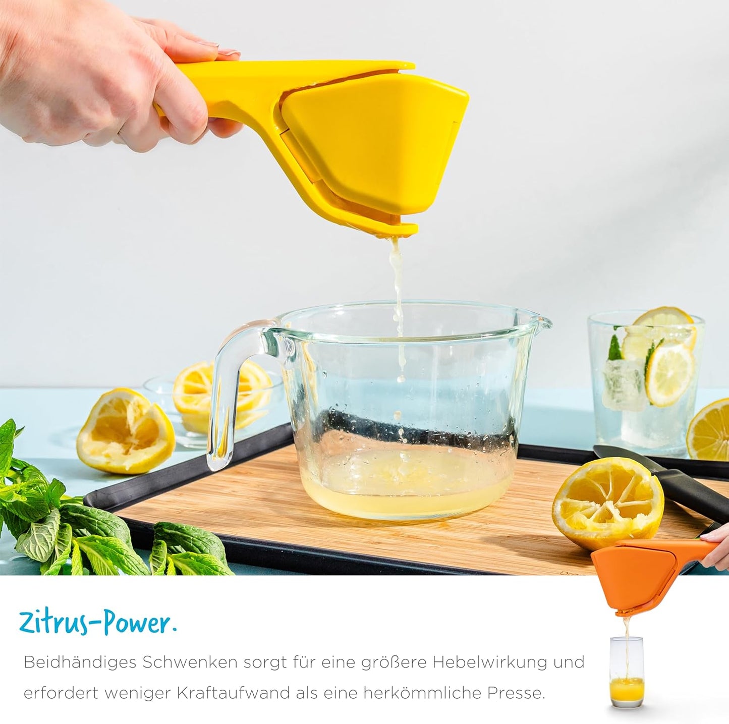 Zitruspresse für Zitronen & Limetten, Zitronengelb