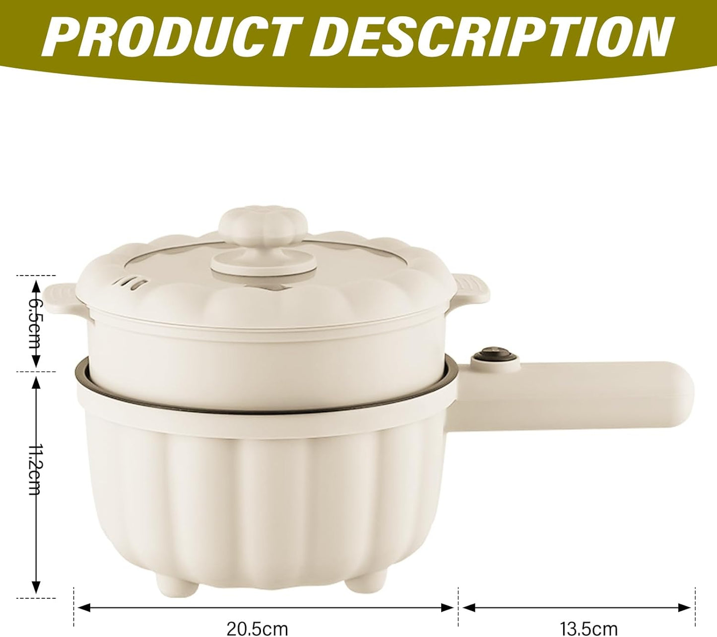 Elektrischer Hot Pot Multikocher mit Dampfgarer