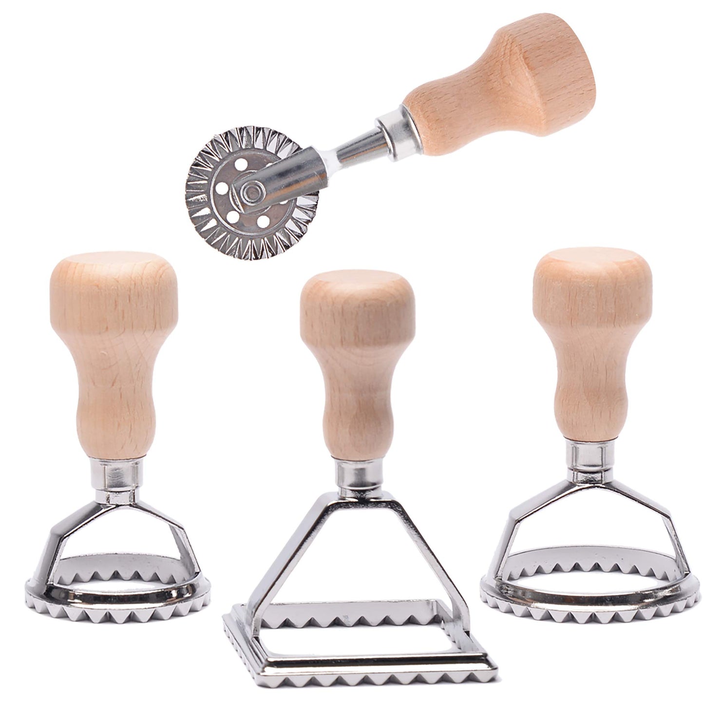 Ravioli-Ausstecher-Set mit Teigrädchen, 4er Set,teigrädchen