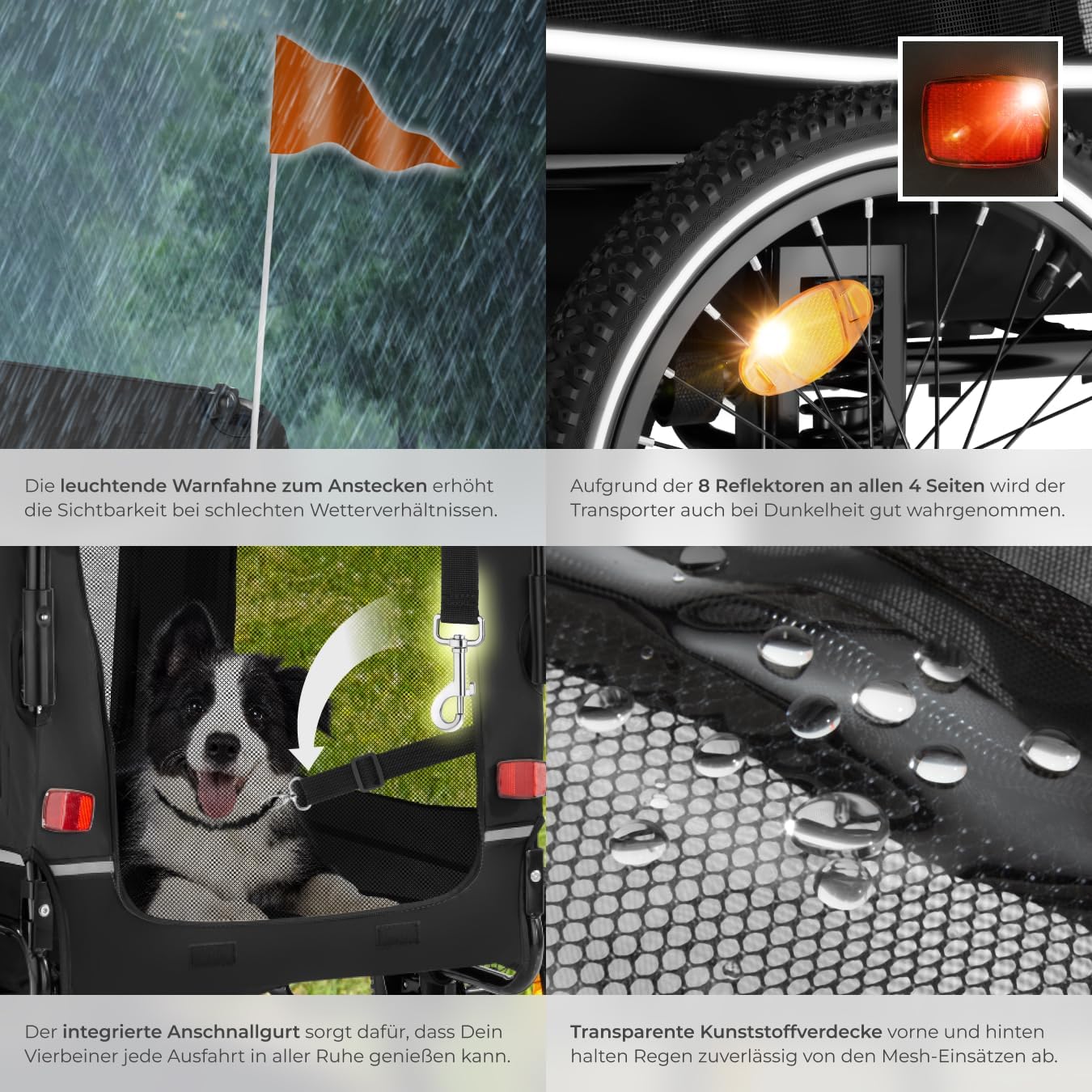 Veloanhänger für Hunde, Schwarz