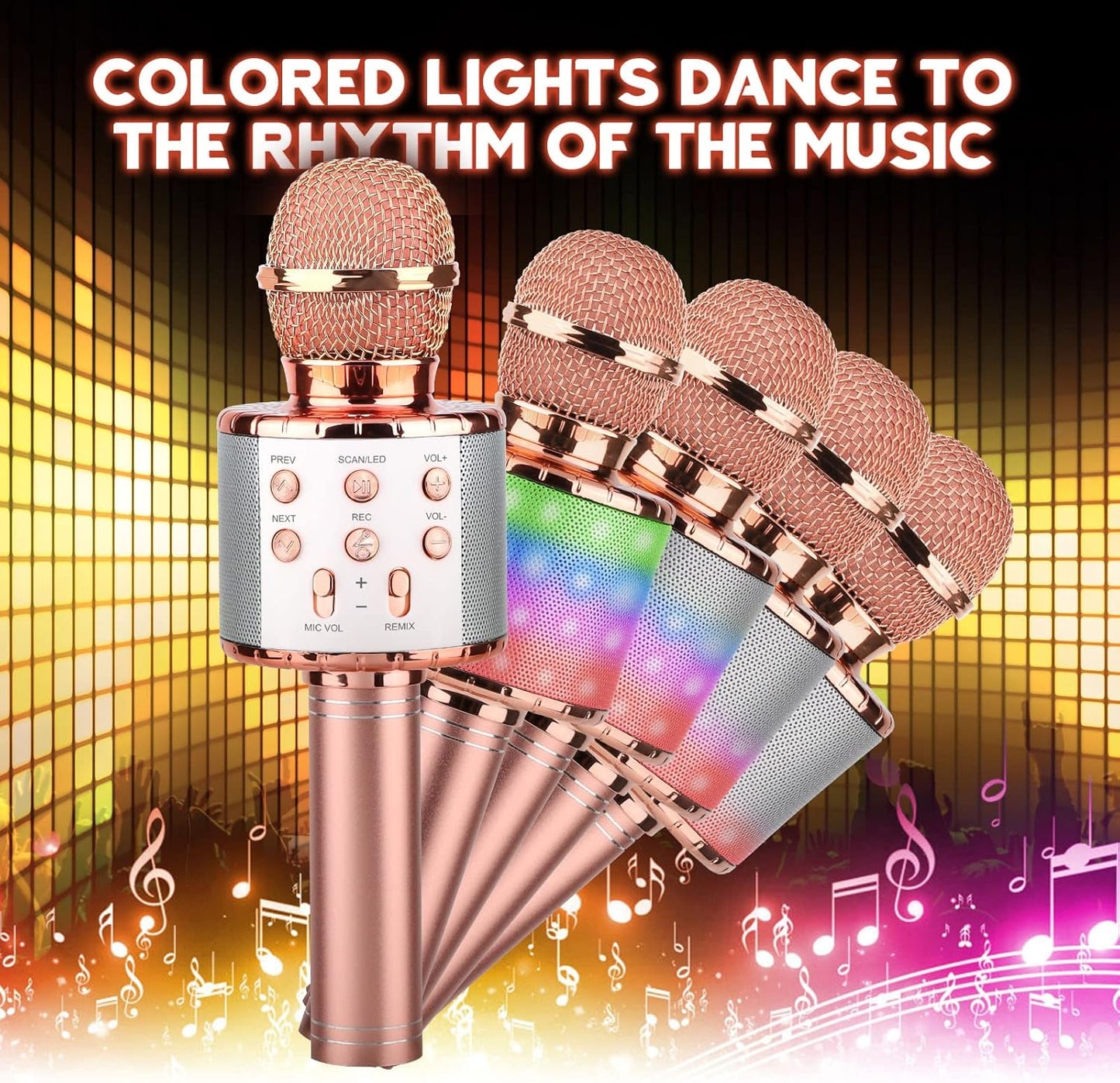 4-in-1 Bluetooth Karaoke-Mikrofon, rose_gold