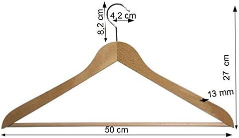 10 x Kleiderbügel mit Steg, 10 St. für Herren 50 Cm mit Steg