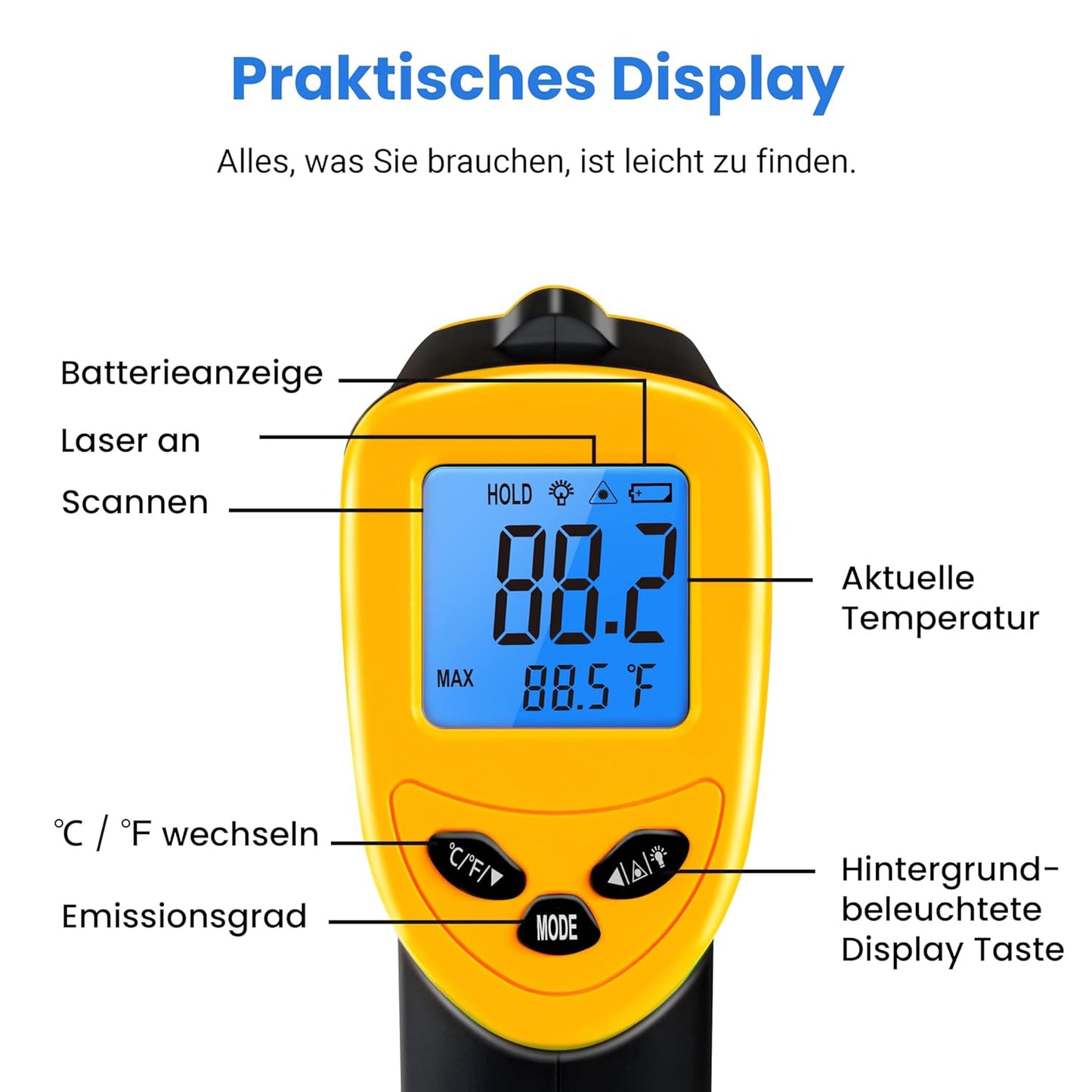 Infrarotthermometer mit LCD-Display
