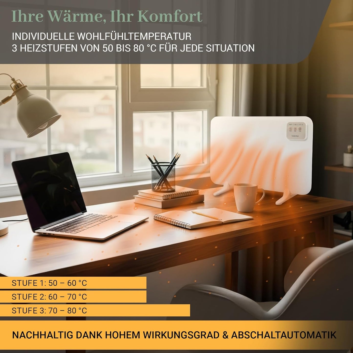 Infrarotheizung HF-TH120 Tischheizung, Weiß
