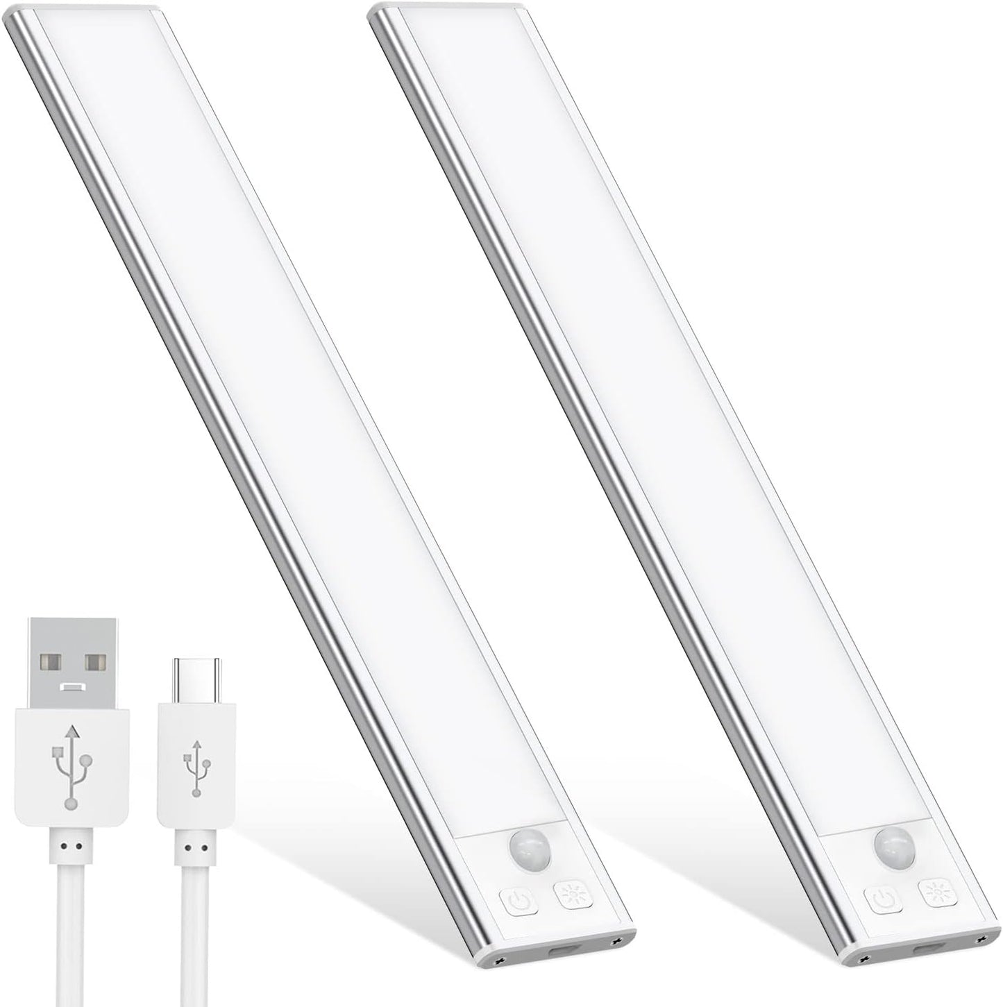 LED Unterbauleuchte mit Bewegungsmelder (2 Stück), 20.5CM*2 Weißes Licht