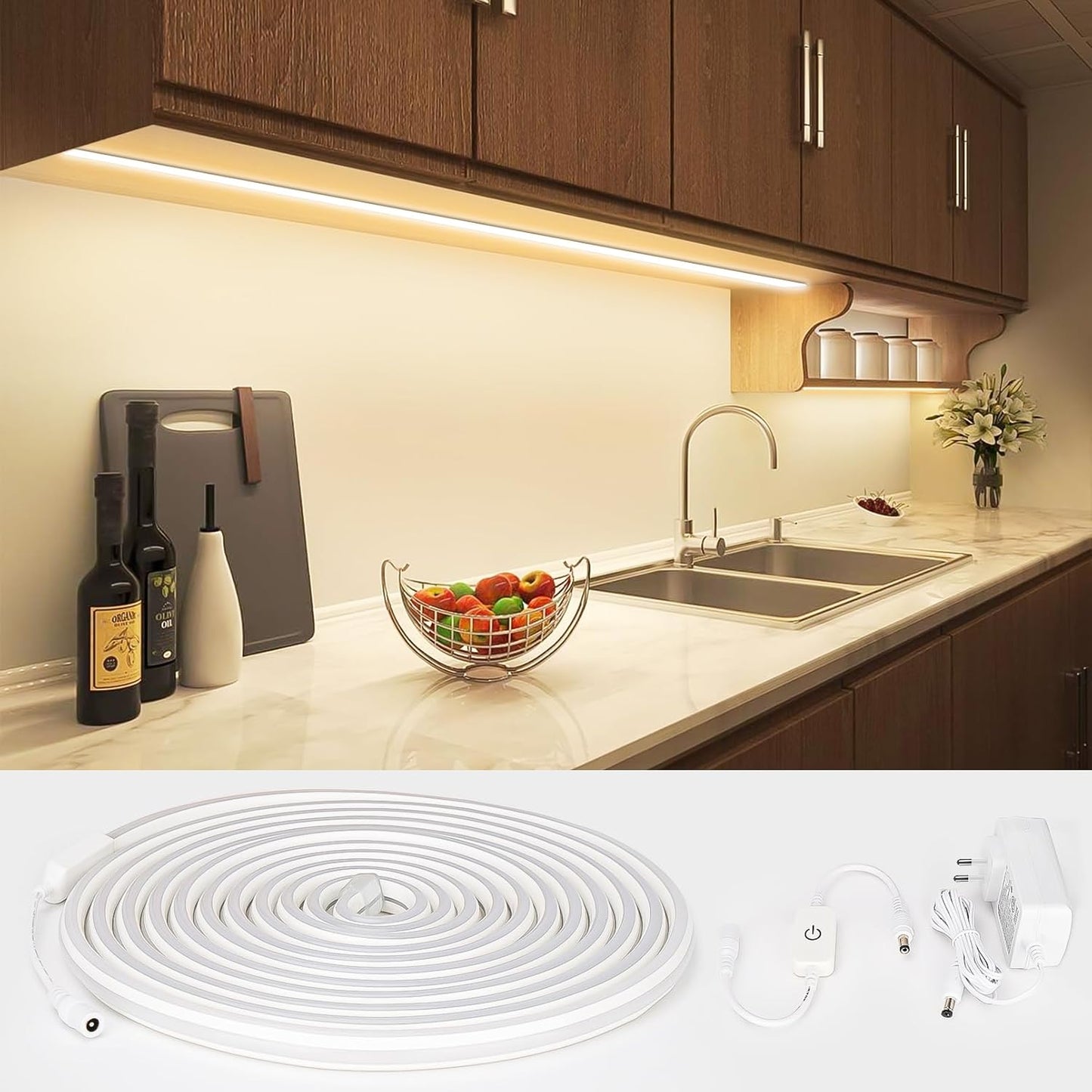 LED Unterbauleuchte, Warmes Weiss ; 2M