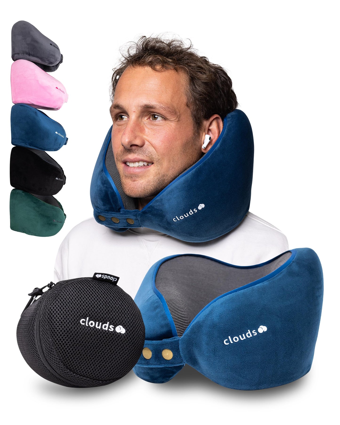 Nackenkissen für Flugzeug und Auto, Blau L/XL