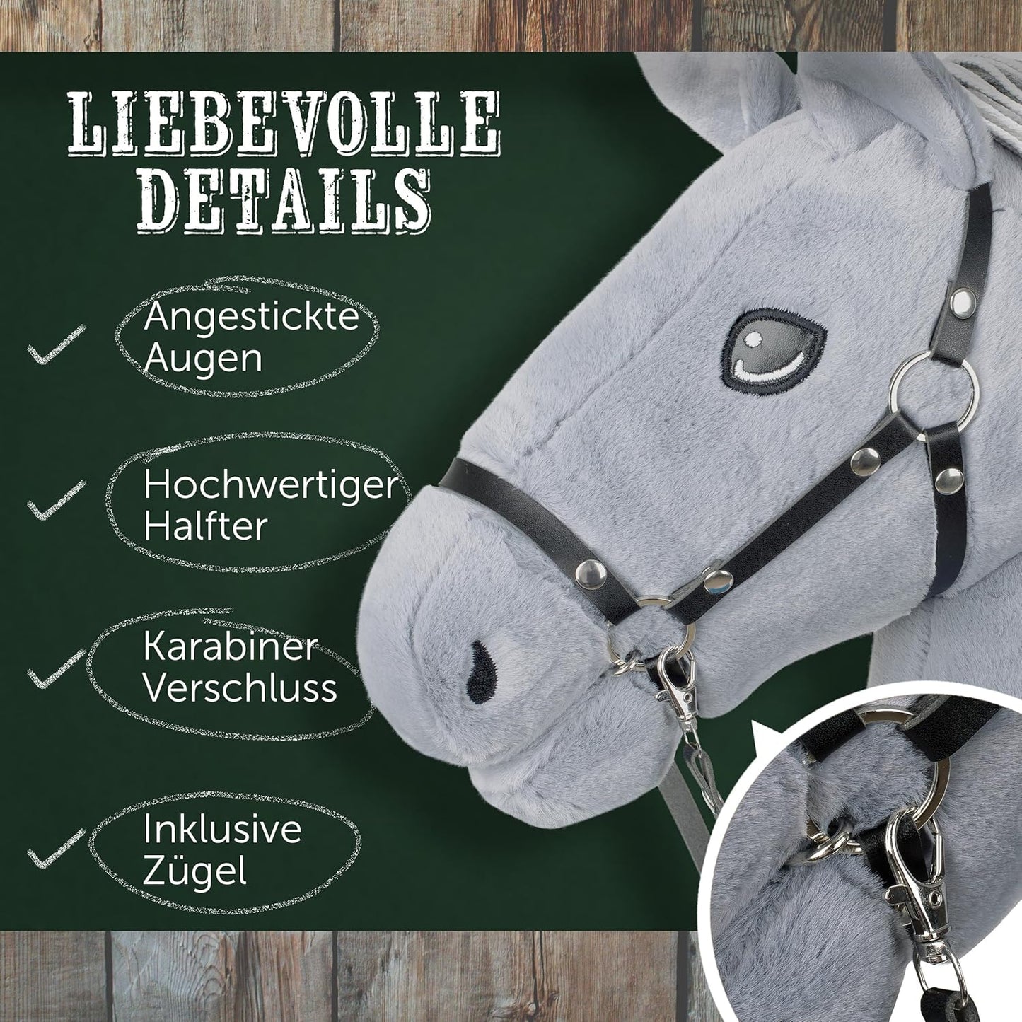 Steckenpferd Ronja mit Halfter und Trense, Ronja Small