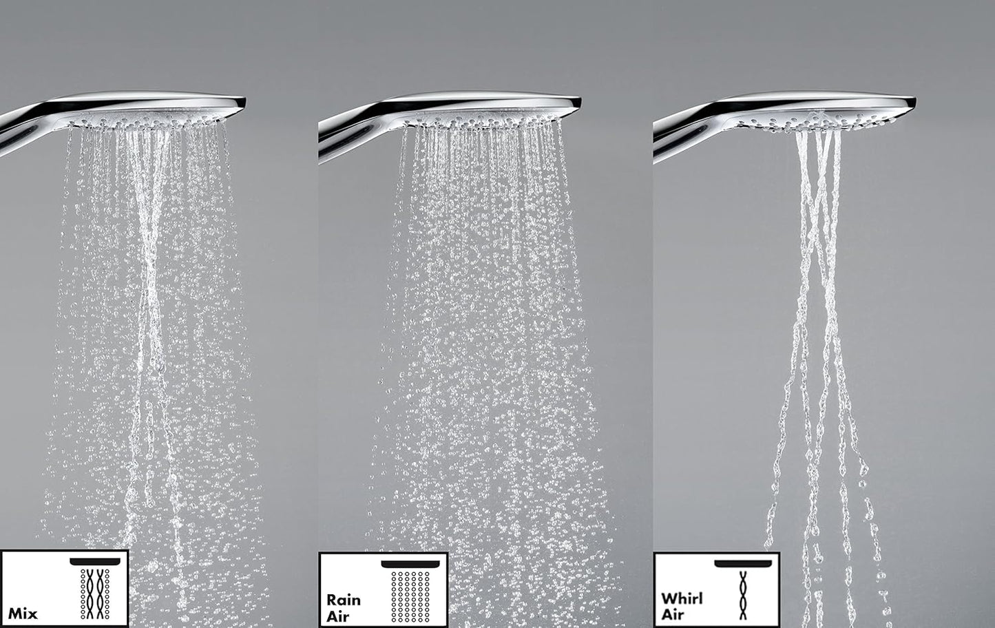 Raindance Select E 150 Duschkopf, 3 Strahlarten mit Wassersparfunktion Weiss/Chrom