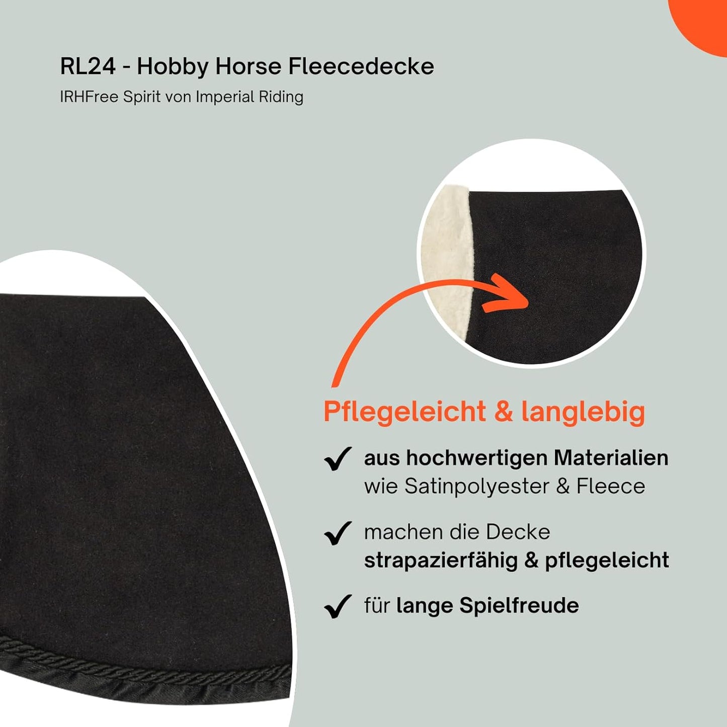 Hobby Horse Fleecedecke mit Pelzkragen und Clip-Verschluss, Fleecedecke (Schwarz Glitter)