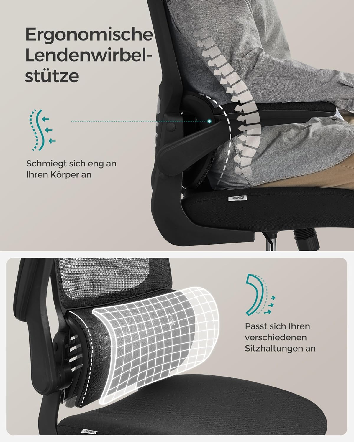 Bürostuhl OBN040B01, Tintenschwarz