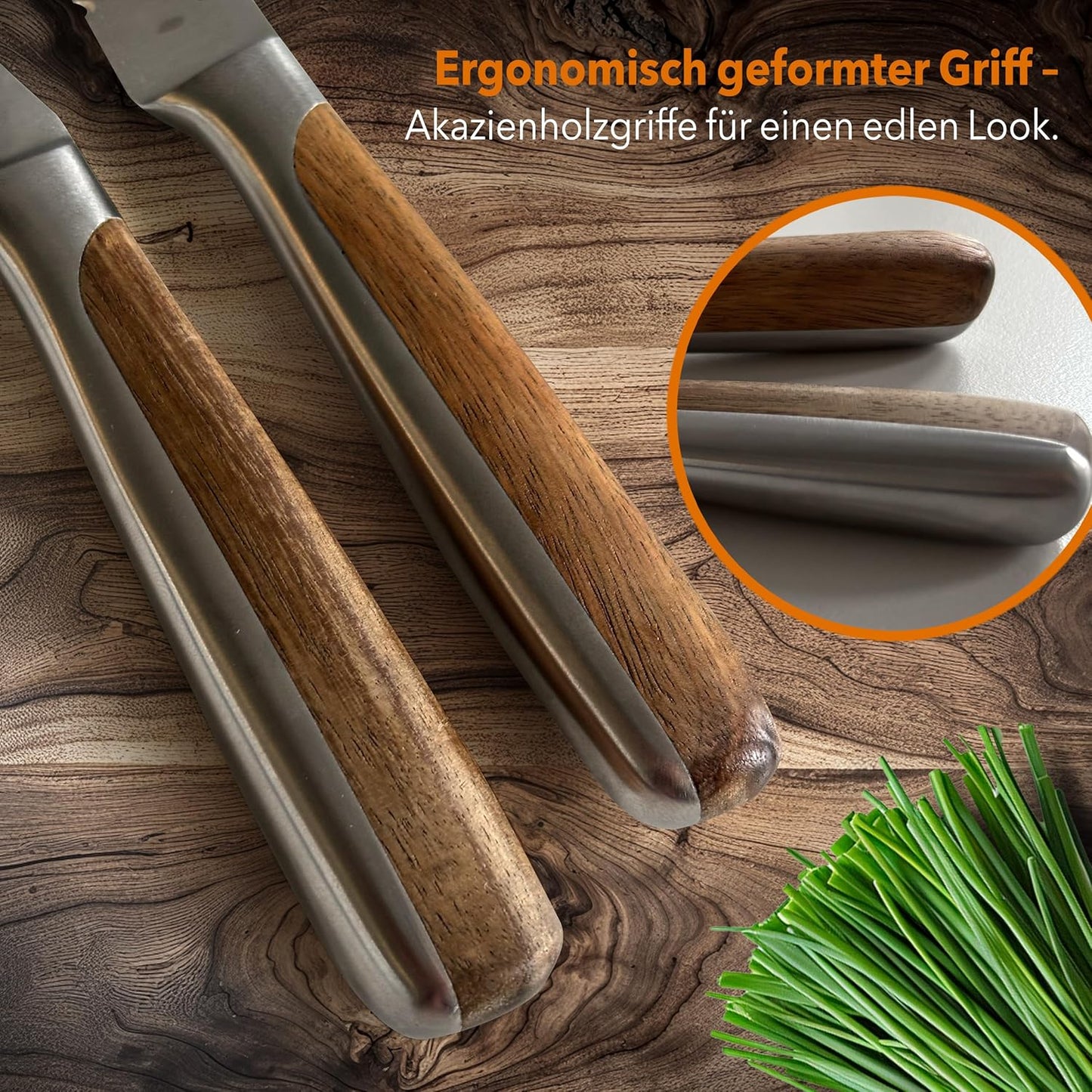Pizza- und Steakbesteck-Set, 4 teilig Edelstahl