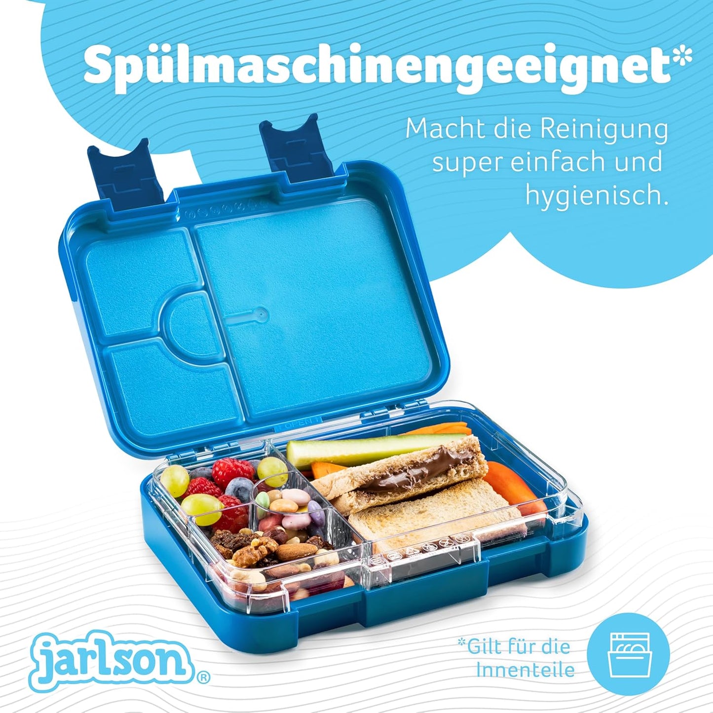 Brotdose für Kinder mit 6 Fächern, Blau