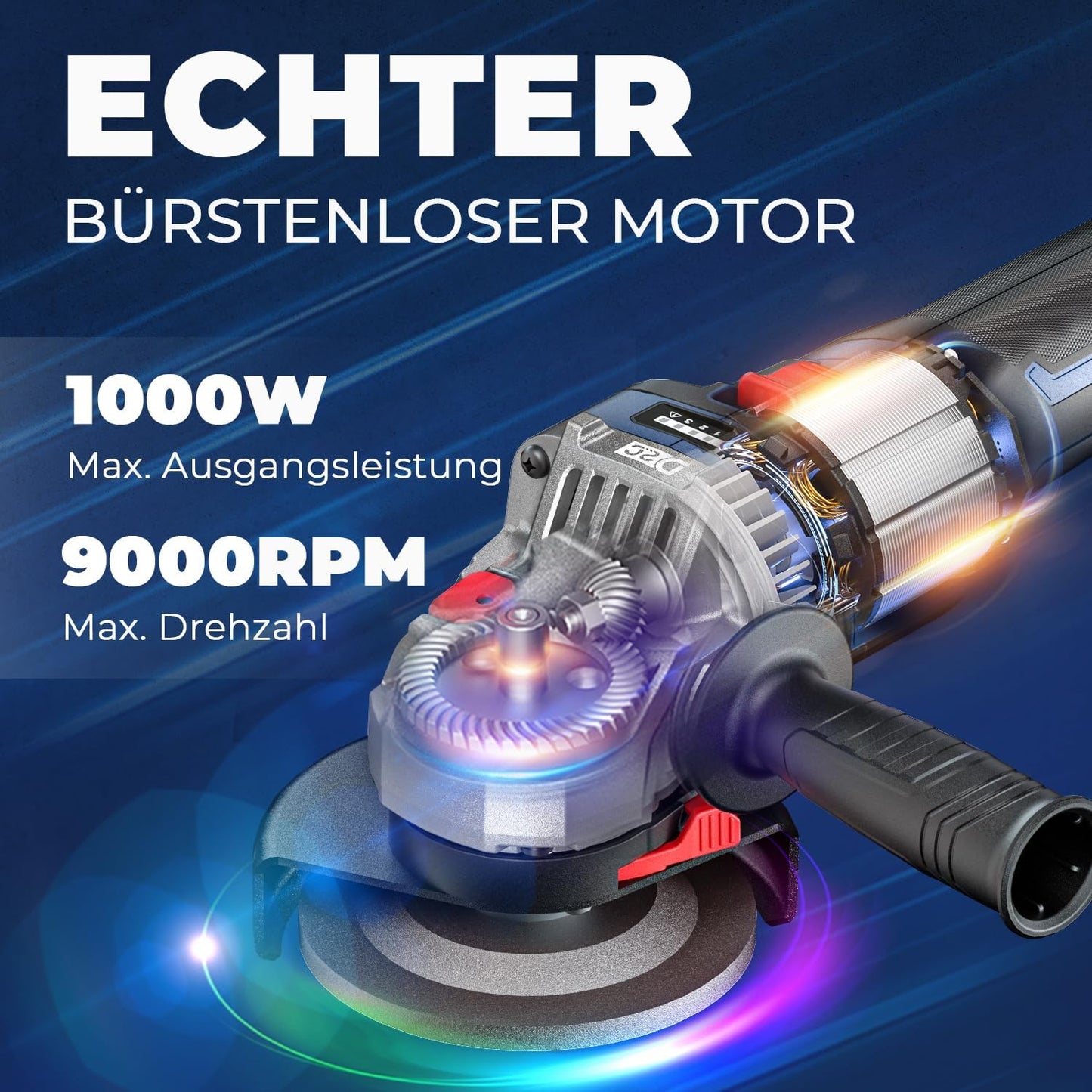Akku-Winkelschleifer ‎DCSM04-125, 9000 U/min, 1000W Winkelschleifer mit Akku