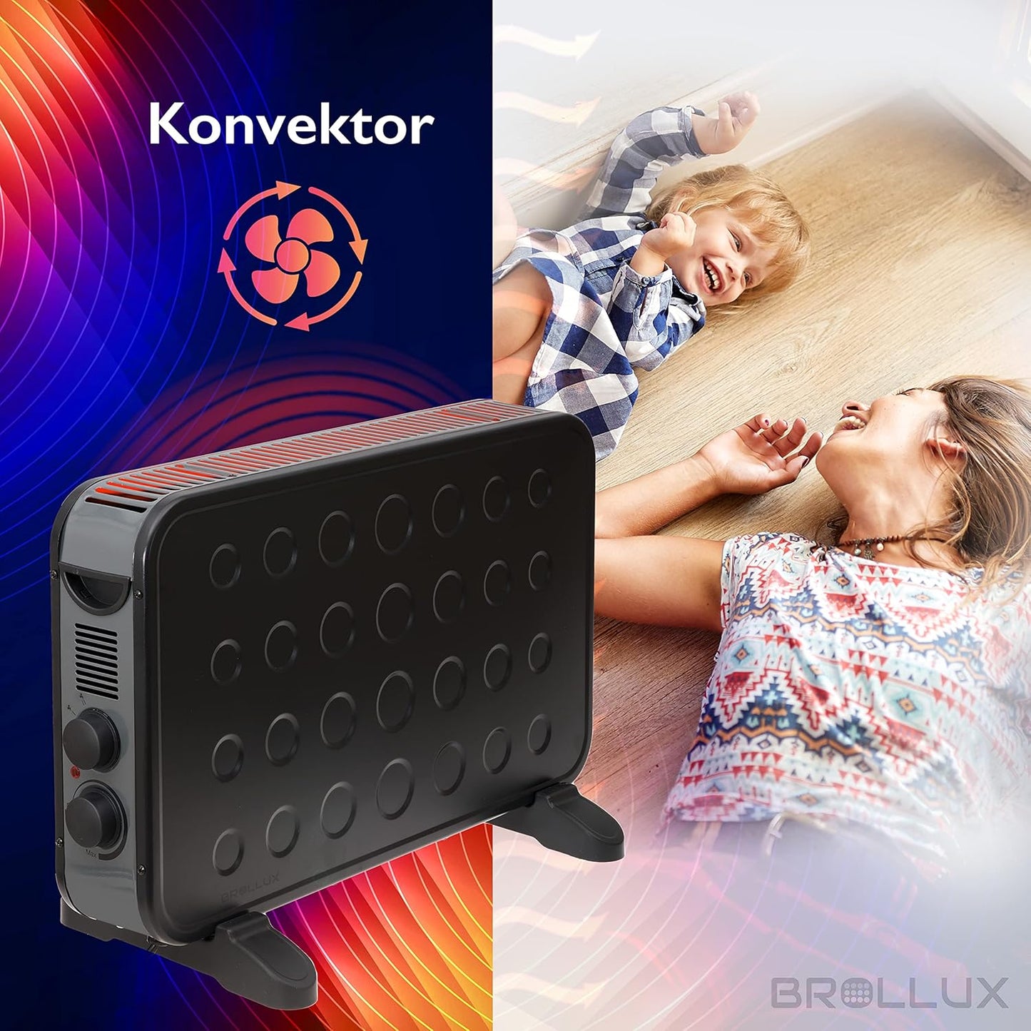 Elektroheizung mit Lüfter, Schwarz Turbo-Lüfter