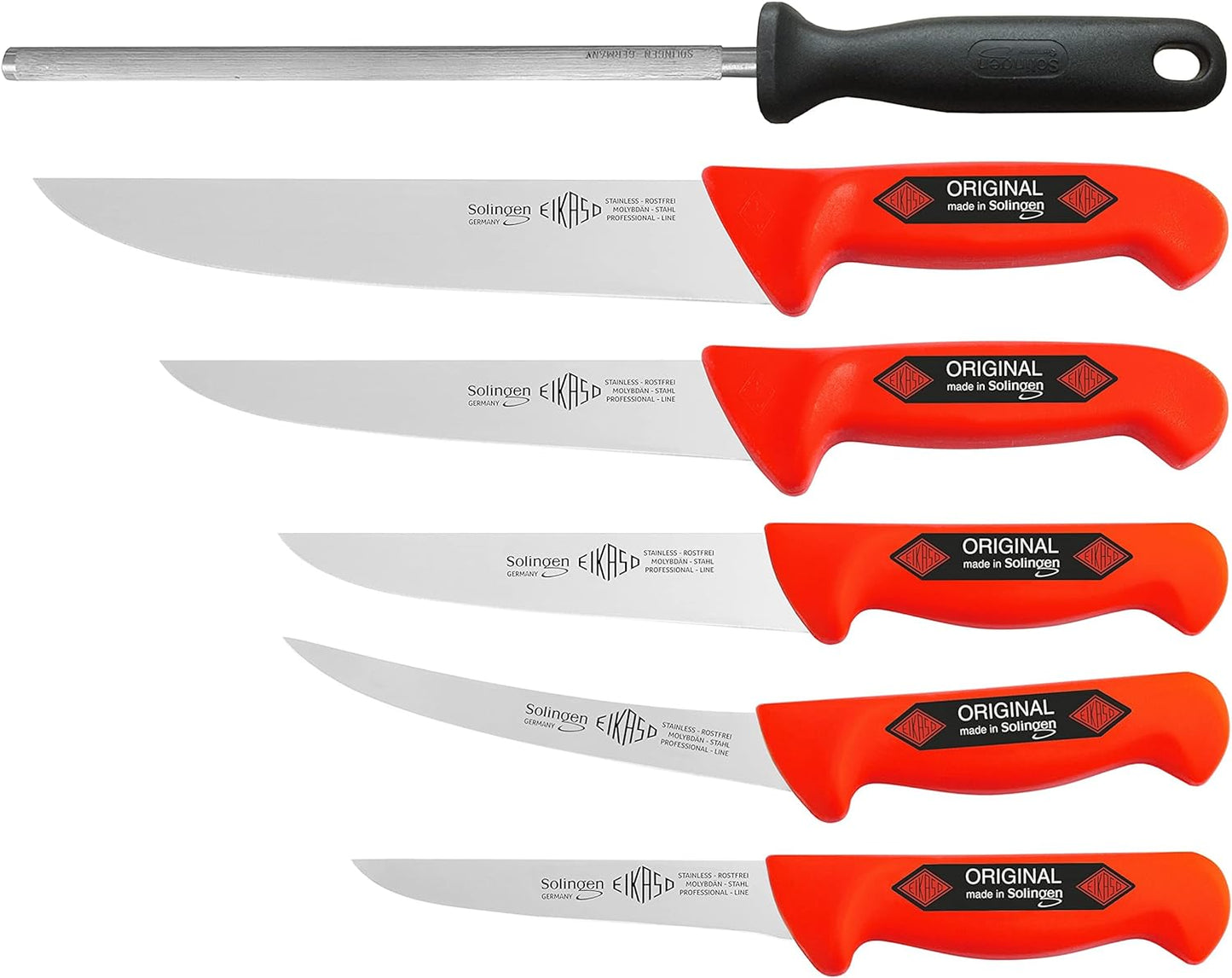 6-Teiliges Profi Messer Set, Rot