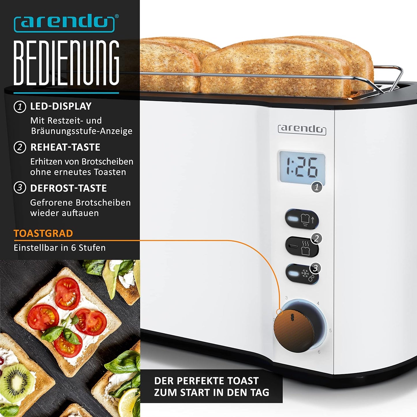 Wasserkocher und Toaster Set, D: Weiss