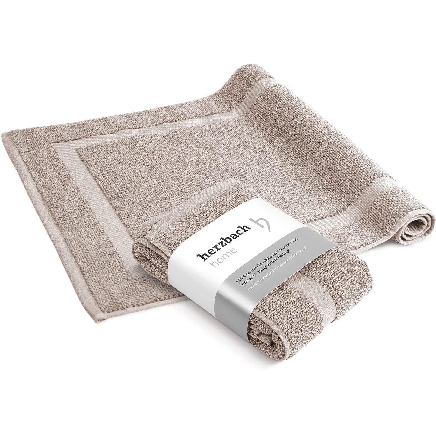 2er-Pack Badvorleger, 50 x 80 cm (Rechteckig) 2er Pack Sandgrau