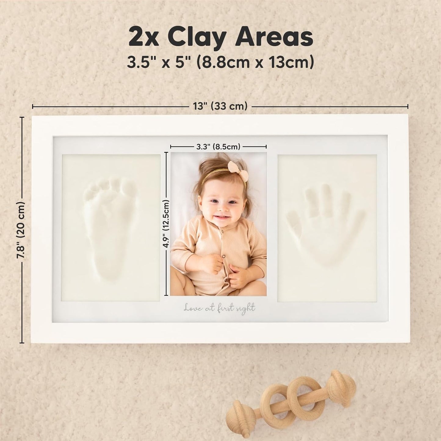 Hand- und Fussabdruck-Set, 33x20cm, Alpine White Duo, 33cm x 20cm