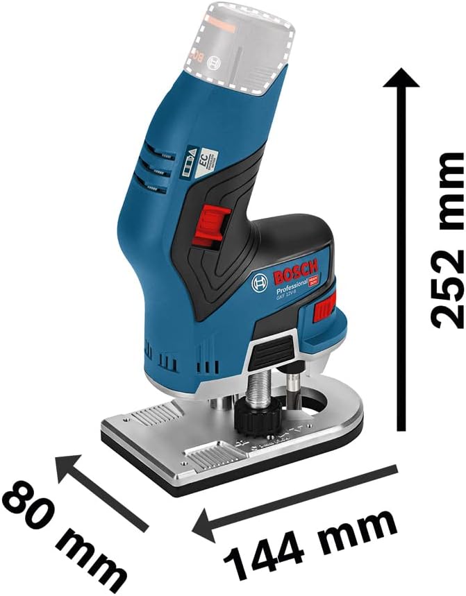 Akku-Kantenfräse Gkf 12V-8, GKF 12V-8 (in L-BOXX), + Akkus, Lader, 8mm Fräskopf