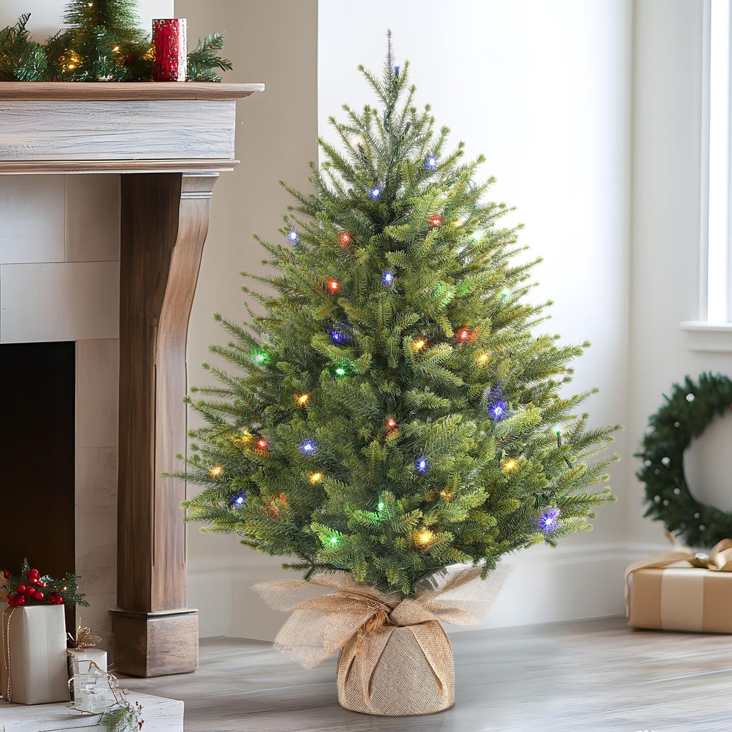 Beleuchteter Mini-Weihnachtsbaum mit LED-Lichtmodi, 18 cm