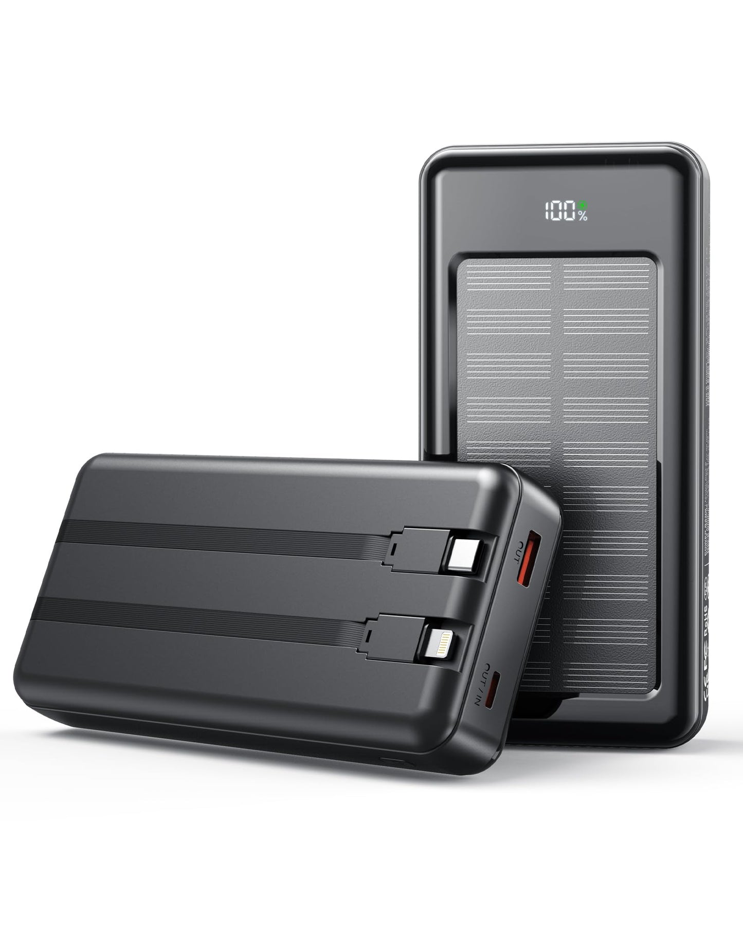 Solar Powerbank PC3-S mit Schnellladefunktion, Schwarz