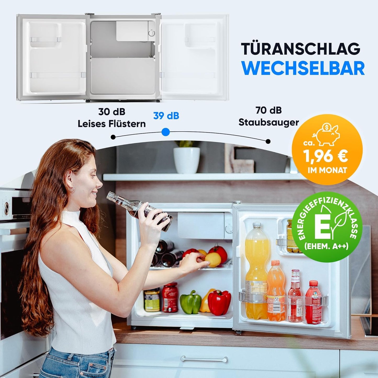 Mini-Kühlschrank mit Schloss, Silber
