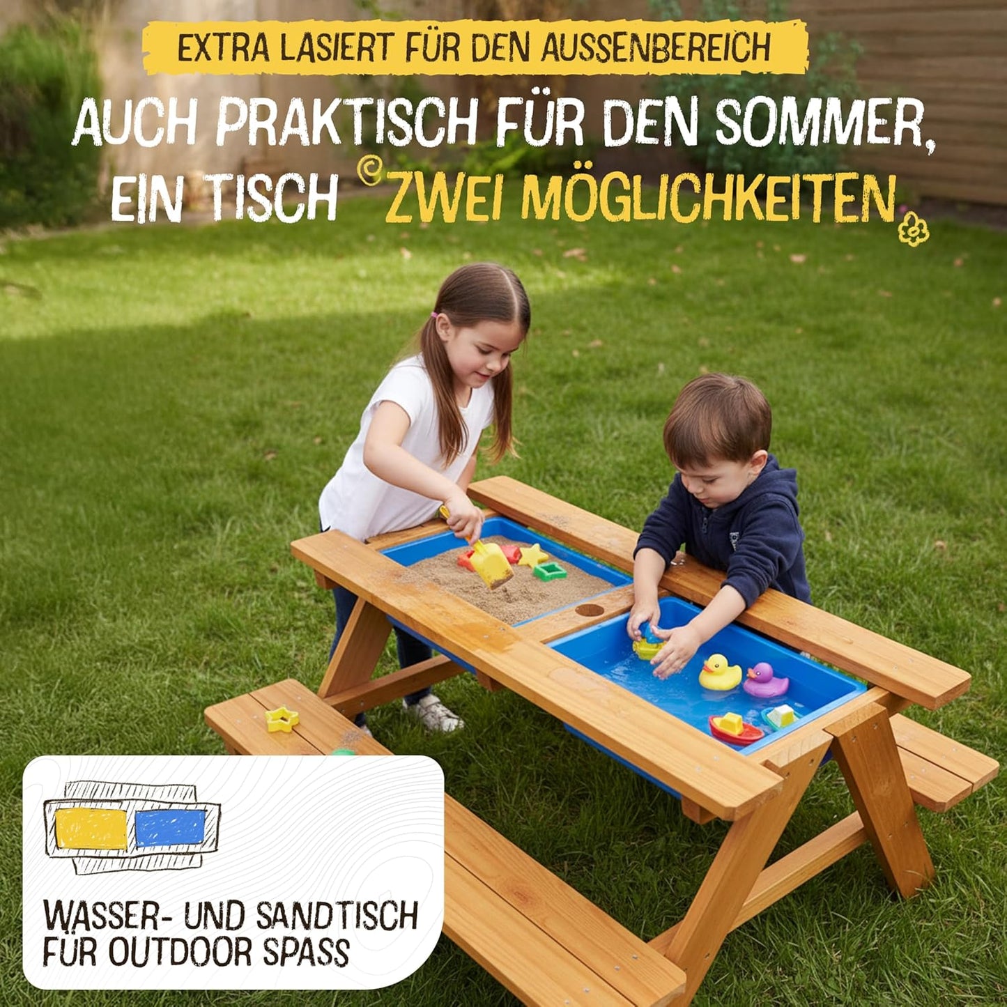 2in1 Kindersitzgruppe mit Matschtisch