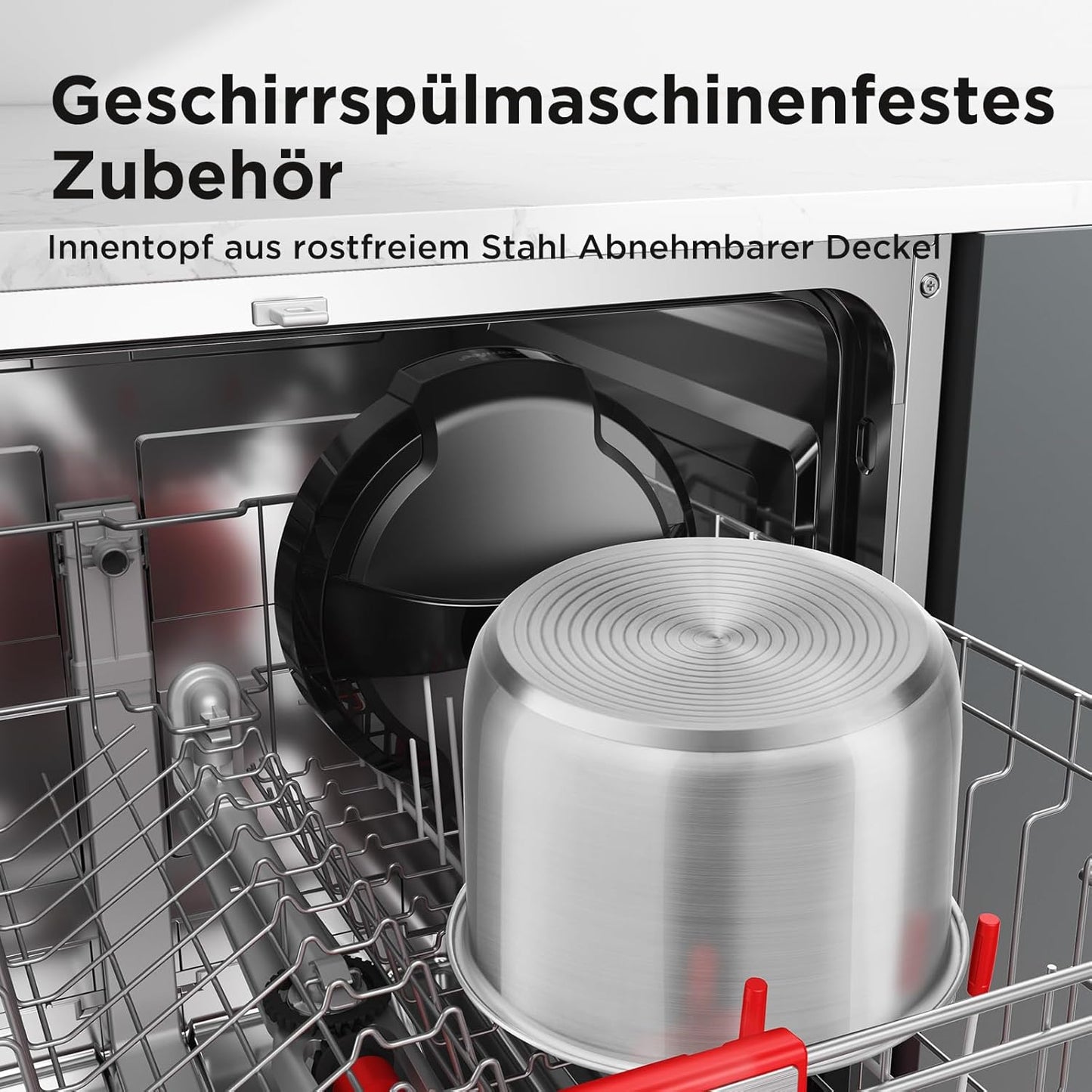 Elektrischer 9-in-1 Multikocher mit 14 Funktionen, 6 Liter ; Schwarz