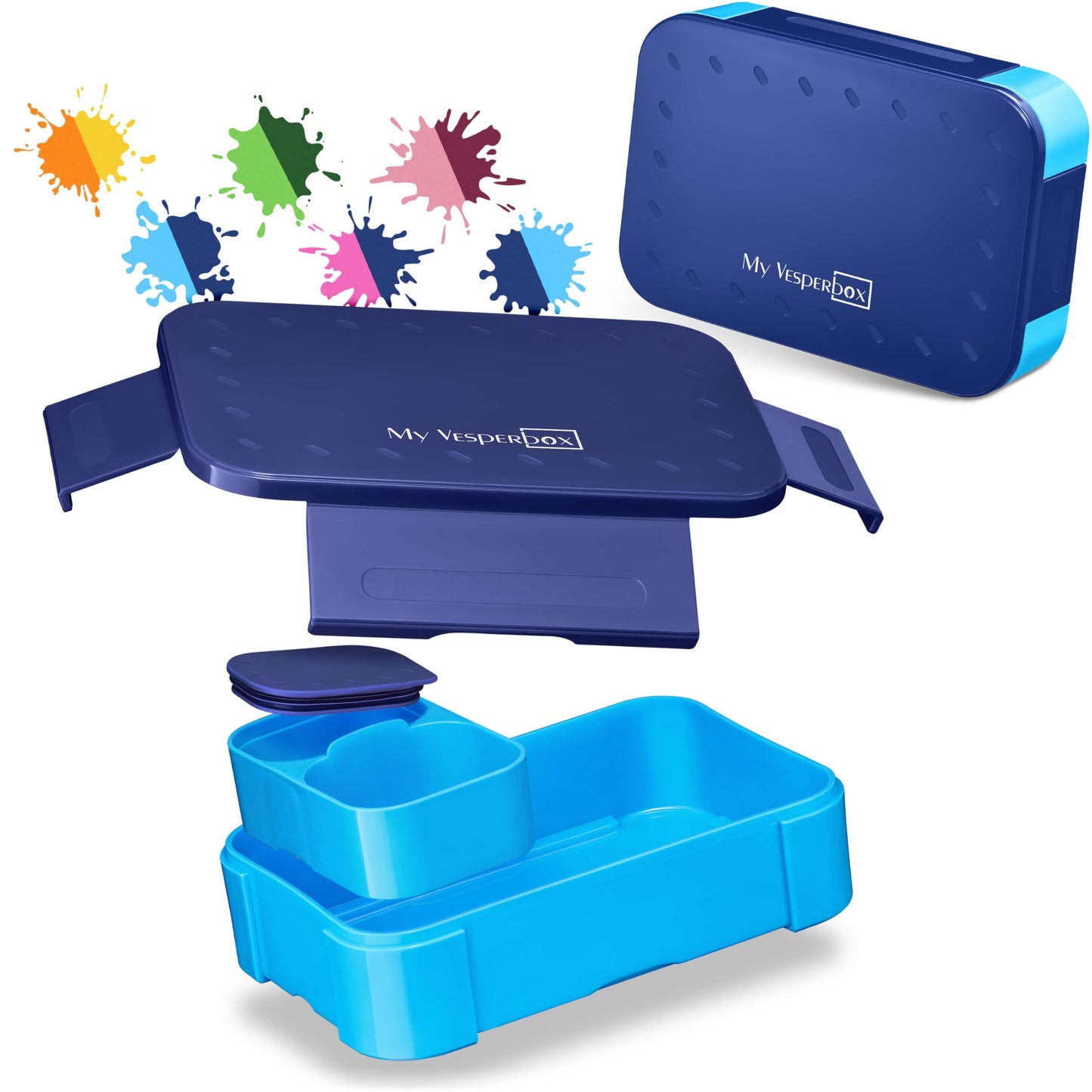 Brotdose mit Trennfächern für Kinder (MINI LITE), Blau - Hellblau