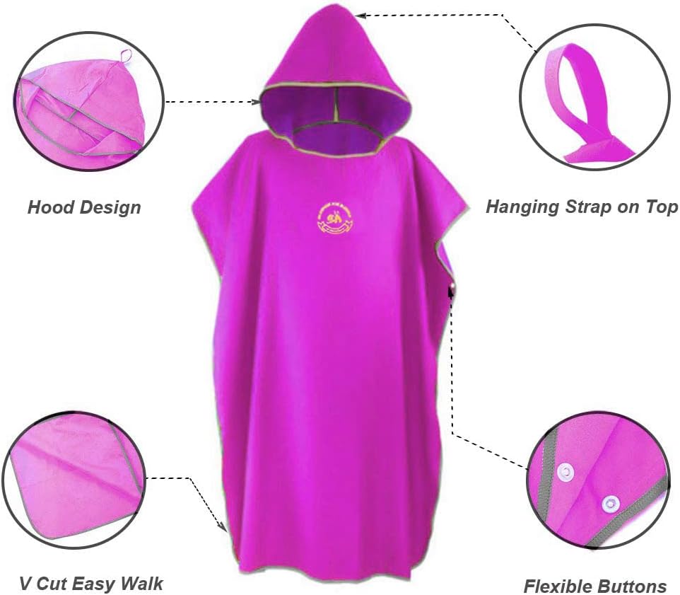 Surf Poncho mit Kapuze, Lila