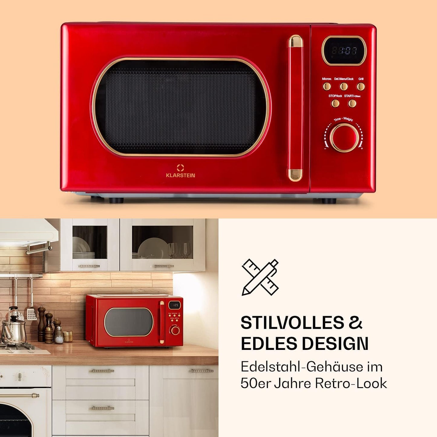 Mikrowelle Julieta mit Grill, Rot