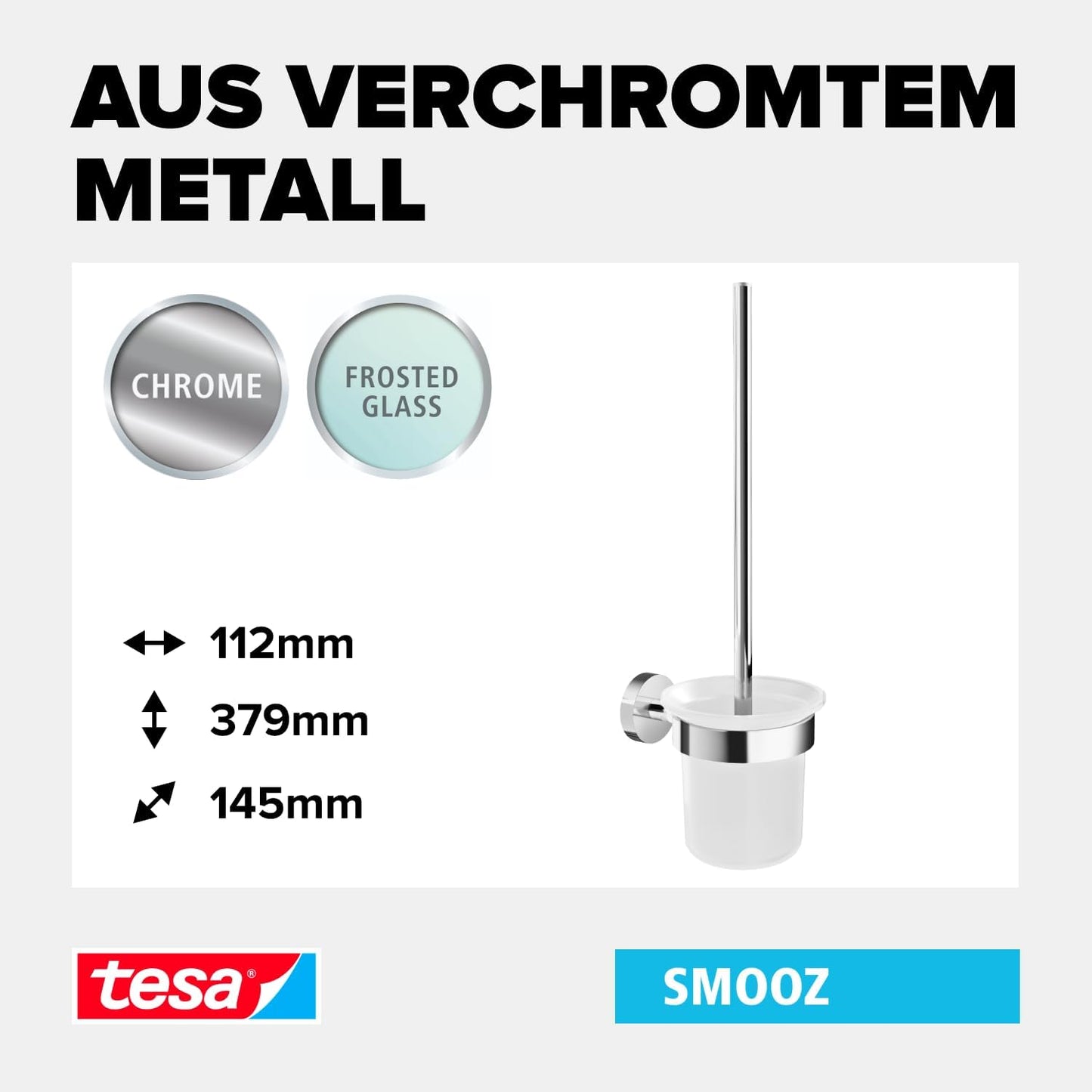 WC-Garnitur Smooz, 137 mm x 97 mm x 410 mm Toilettenbürsten-Set
