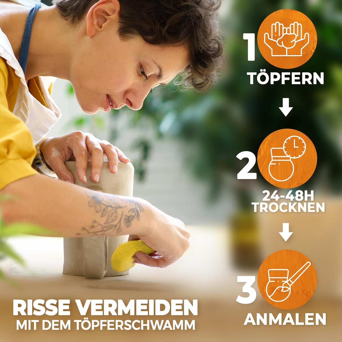 DIY Töpferset mit lufttrocknendem Ton, XXL