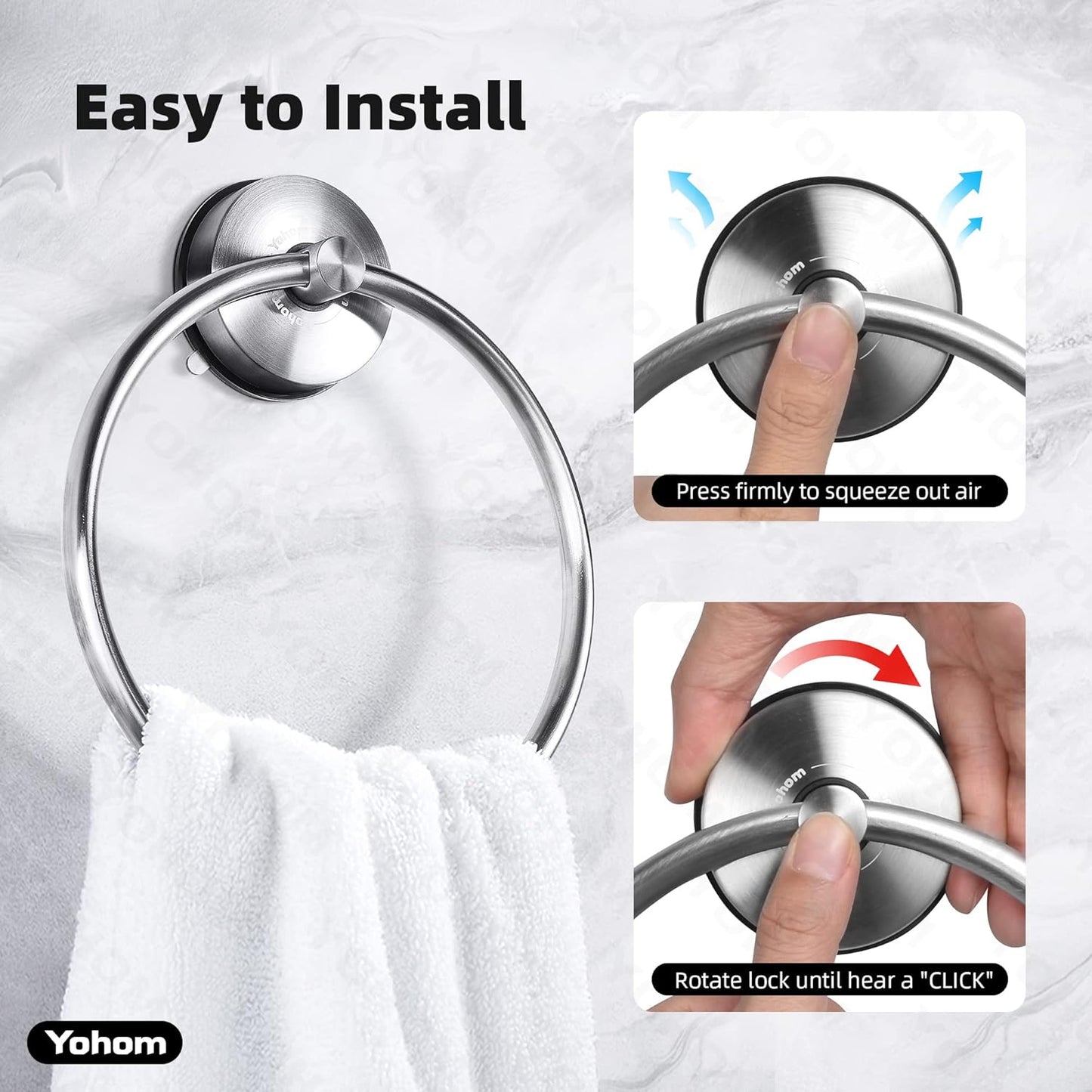 Handtuchring mit Saugschraube, Silber