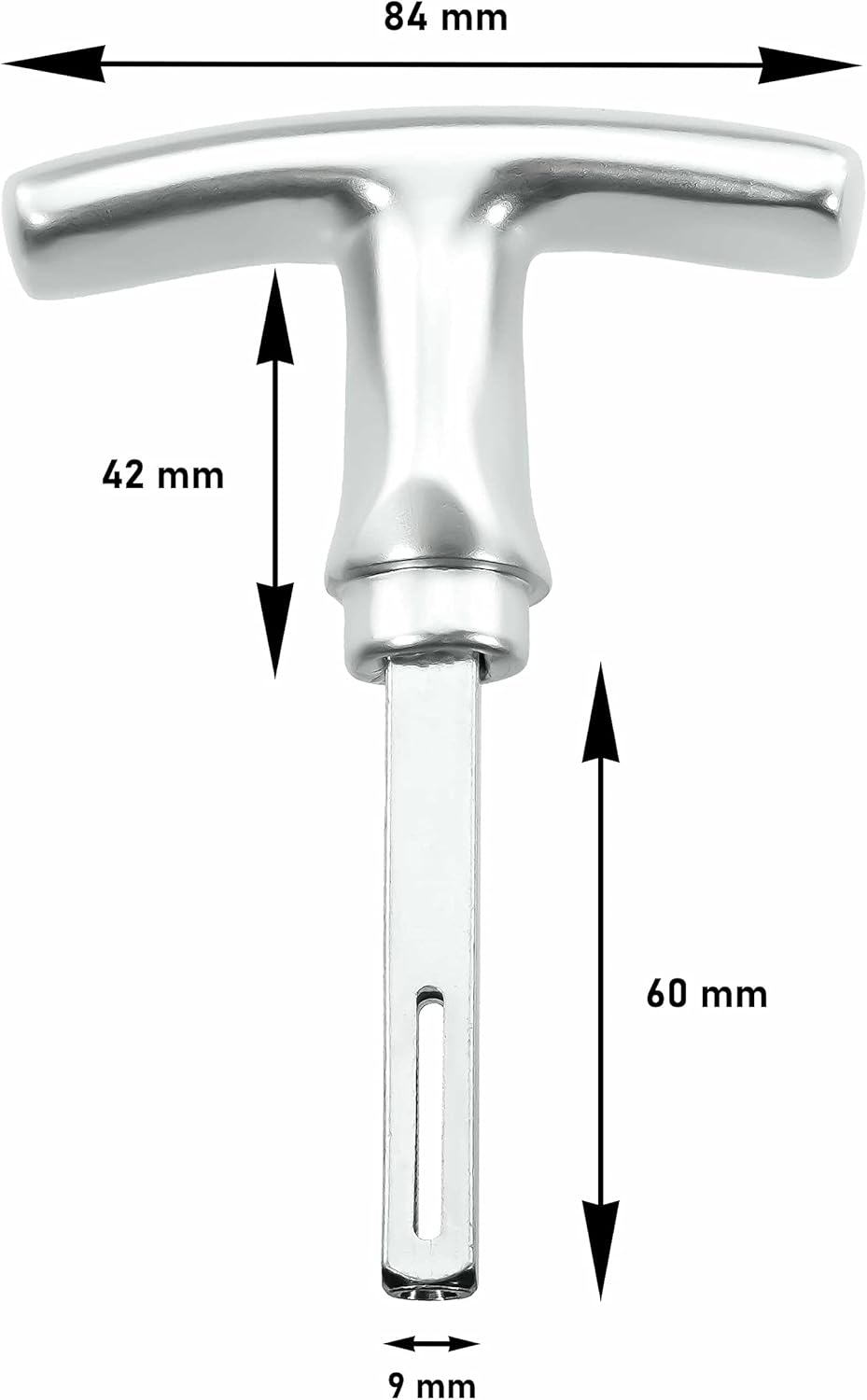 Garagentorgriff mit Innengriff, 9x60 mm Set