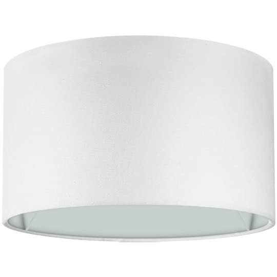 Premium Lampenschirm 30cm (E14/E27) Baumwolle, Weiss Ø30cm | Höhe 20cm
