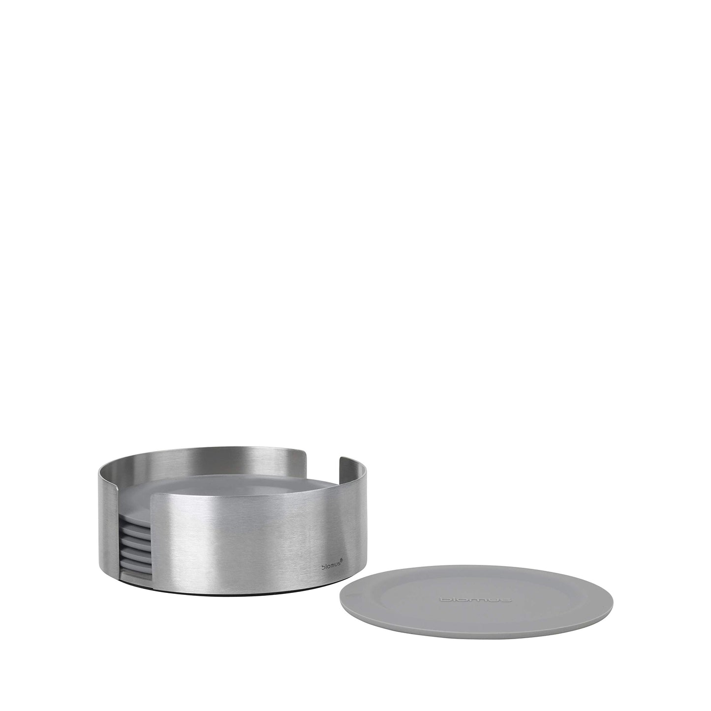 6-teiliges Silikon-Untersetzer-Set mit Edelstahlhalter, Einheitsgrösse Sharkskin