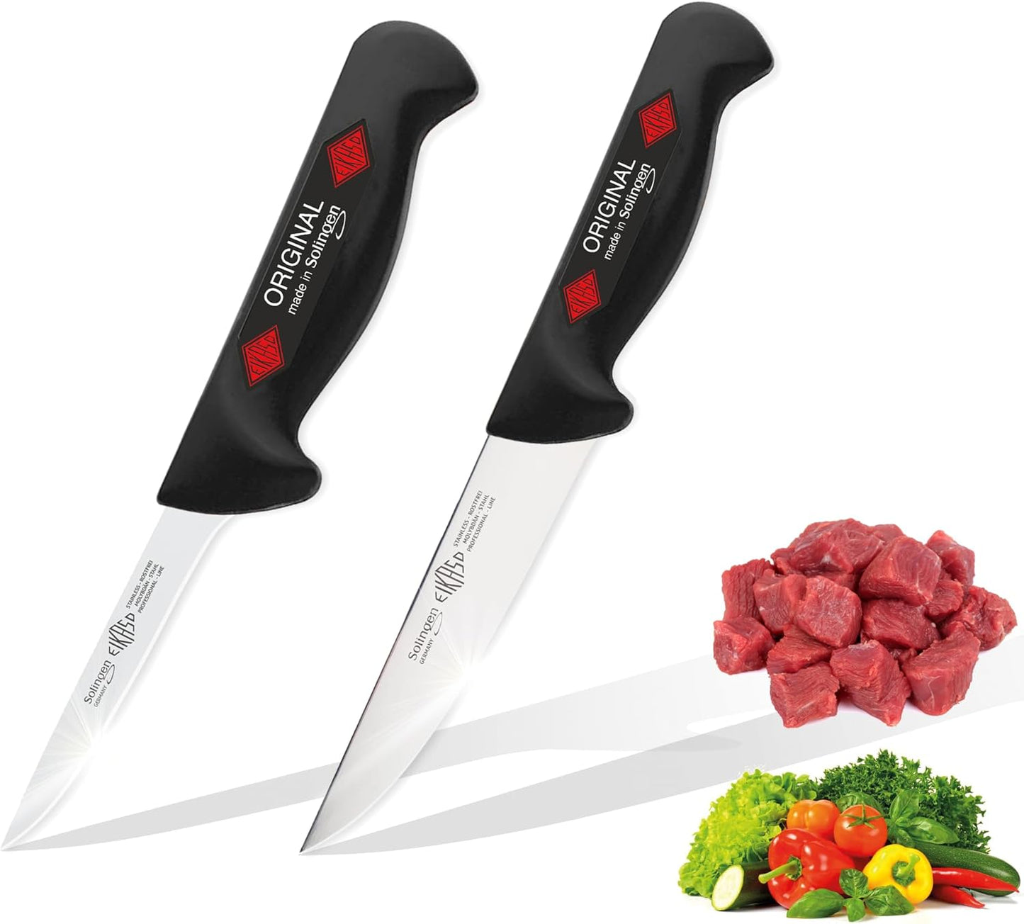 Metzgermesser Set, 2 Teilig Ausbeinmesser/Stechmesser Schwarz