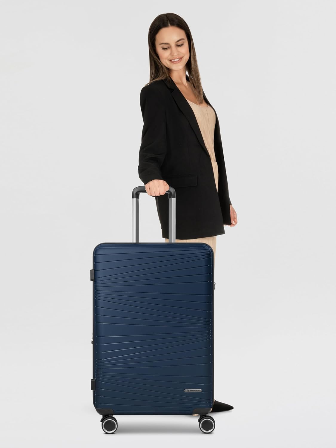 Dallas 3.0 4 Rollen Trolley M 65 cm mit Dehnfalte, Dunkelblau / Koffer M (65 cm) erweiterbar