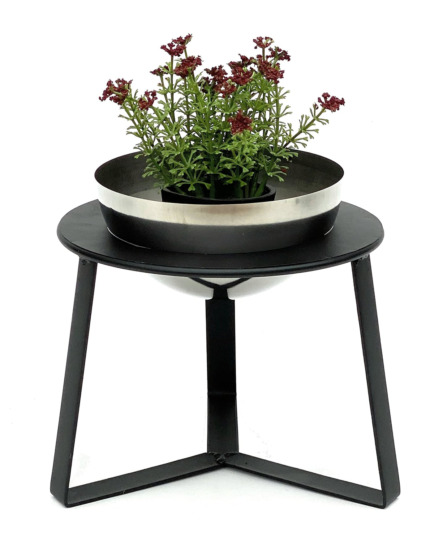 Blumenhocker mit Topf Metall 34 cm Modern