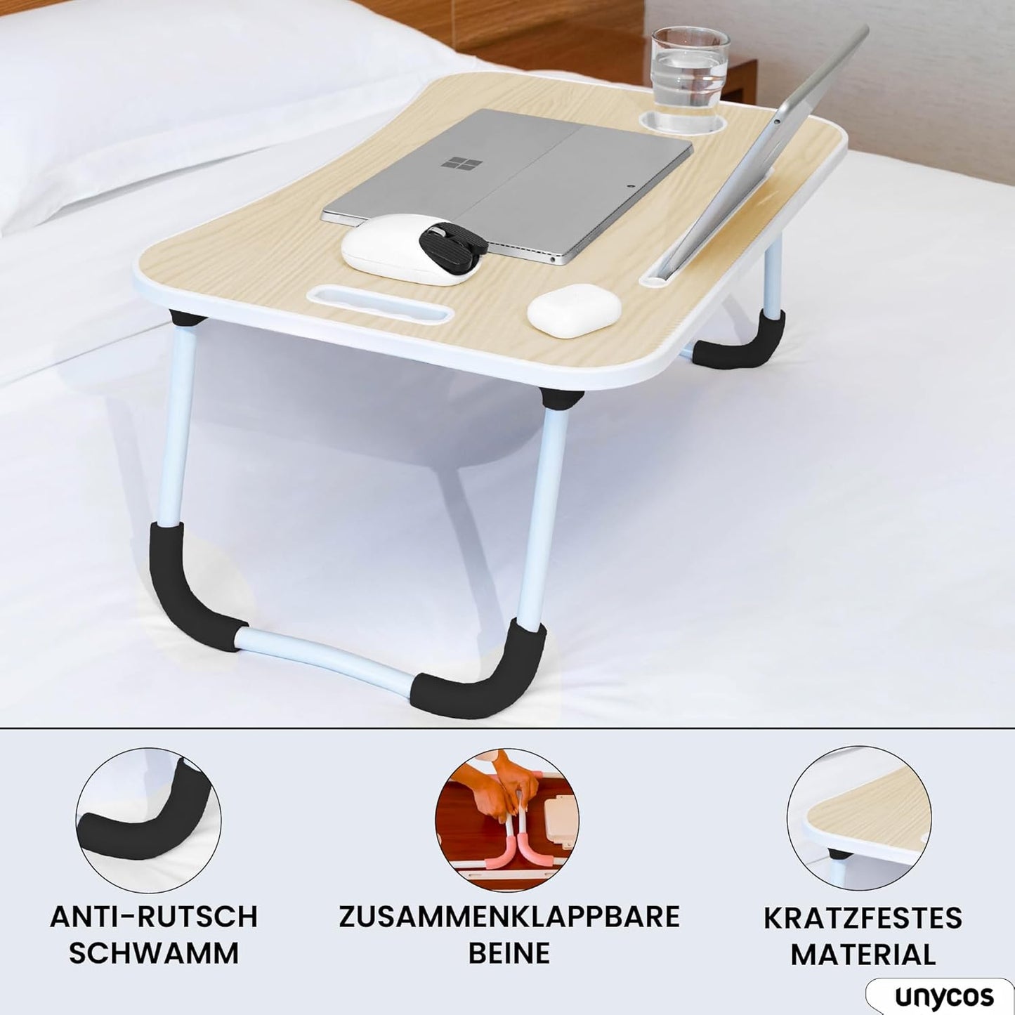Klappbarer Laptoptisch, Ohne schublade|Holz Ohne Schublade