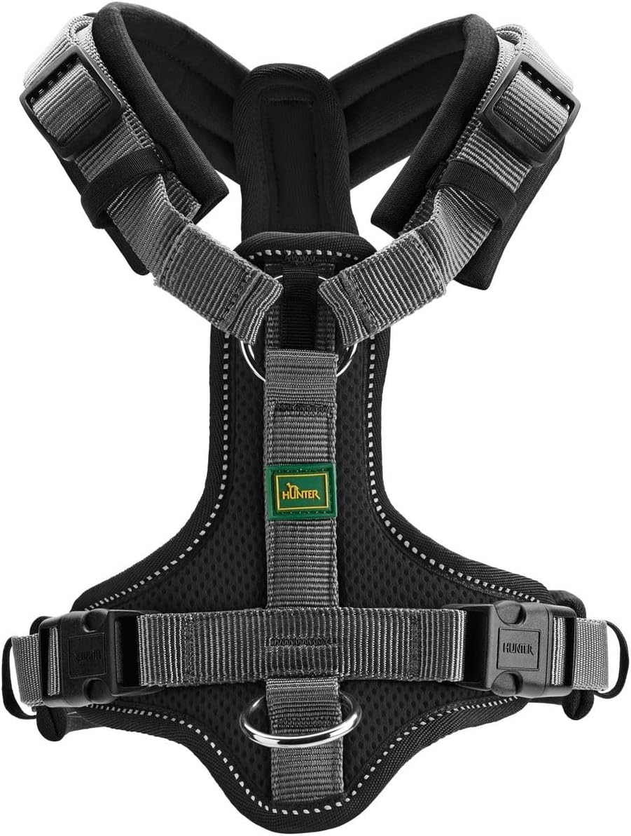 Verstellbares Hundegeschirr Maldon, schwarz / grau xs