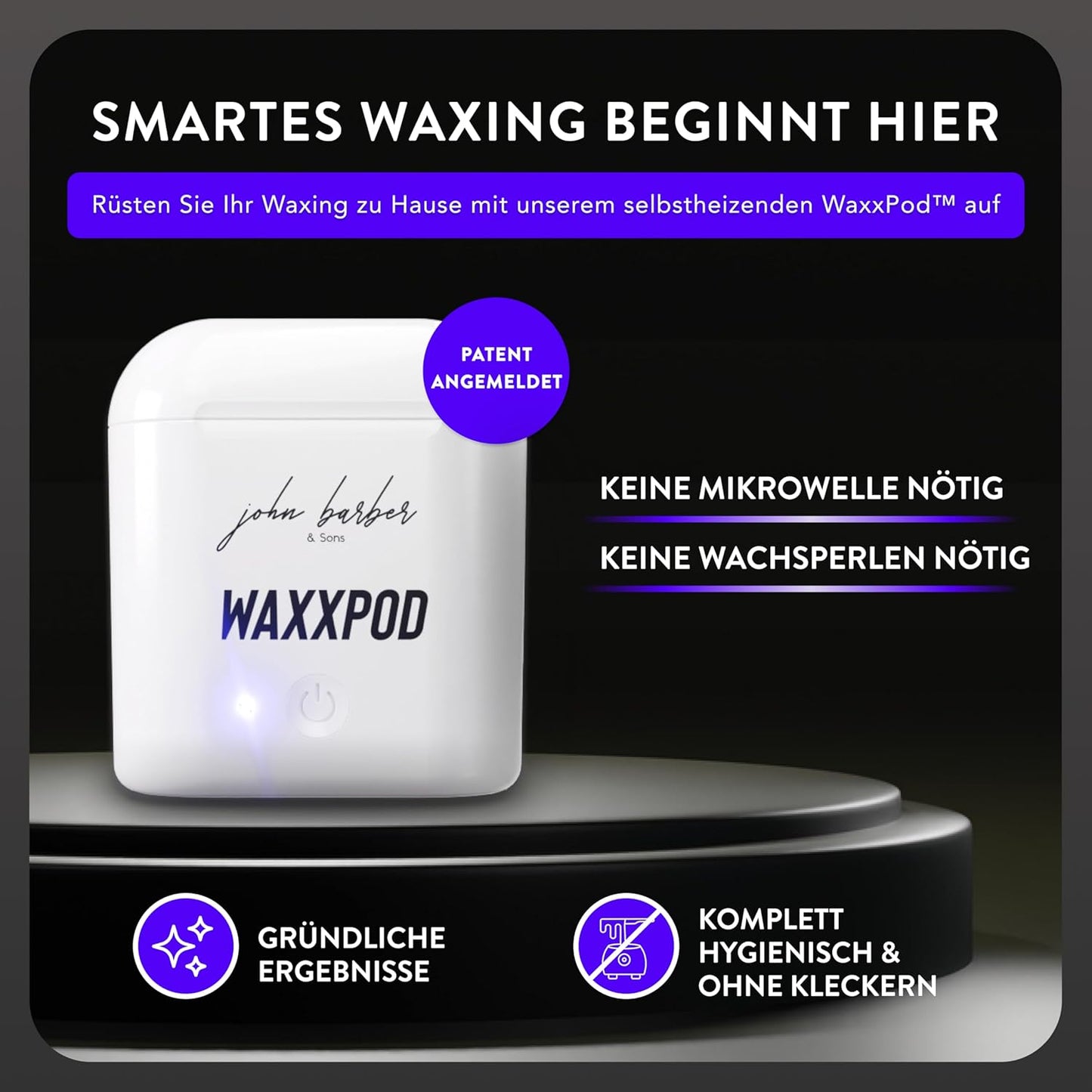 WaxxPod Ohren- & Nasenhaar-Wachs-Set mit USB Mini Wärmer